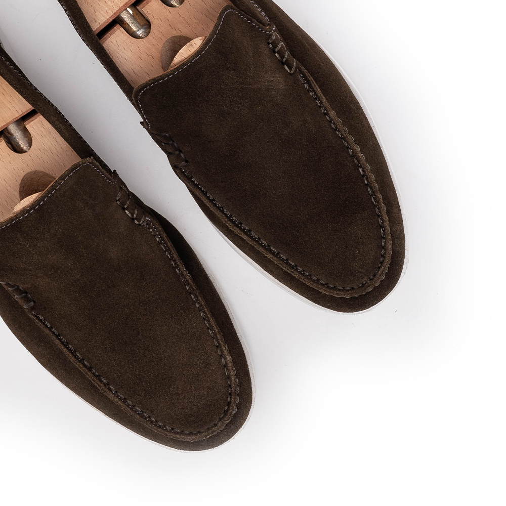 Volzak 012 Mocassin en daim Vert