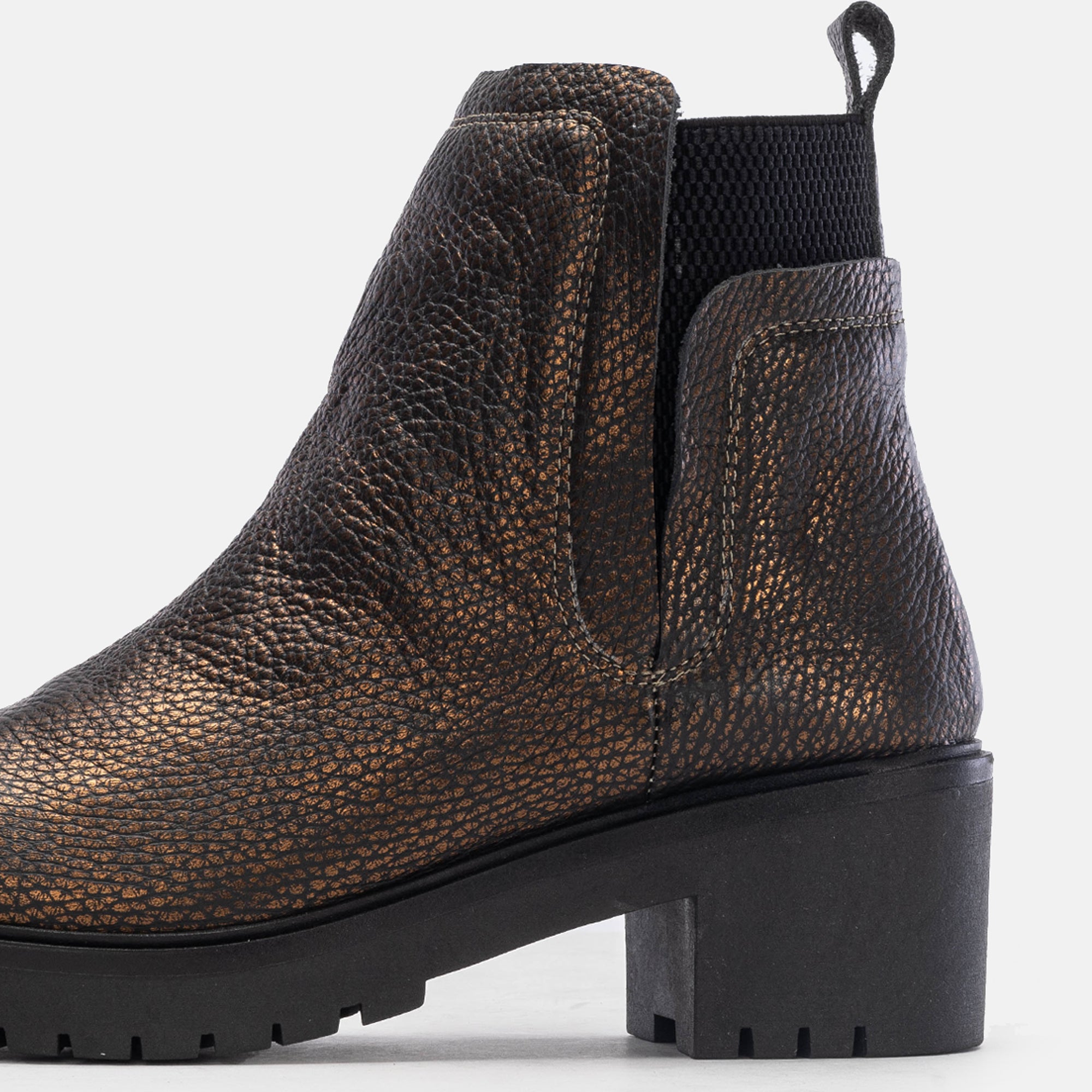Volzak 037 Bottine en cuir Noir Bronze