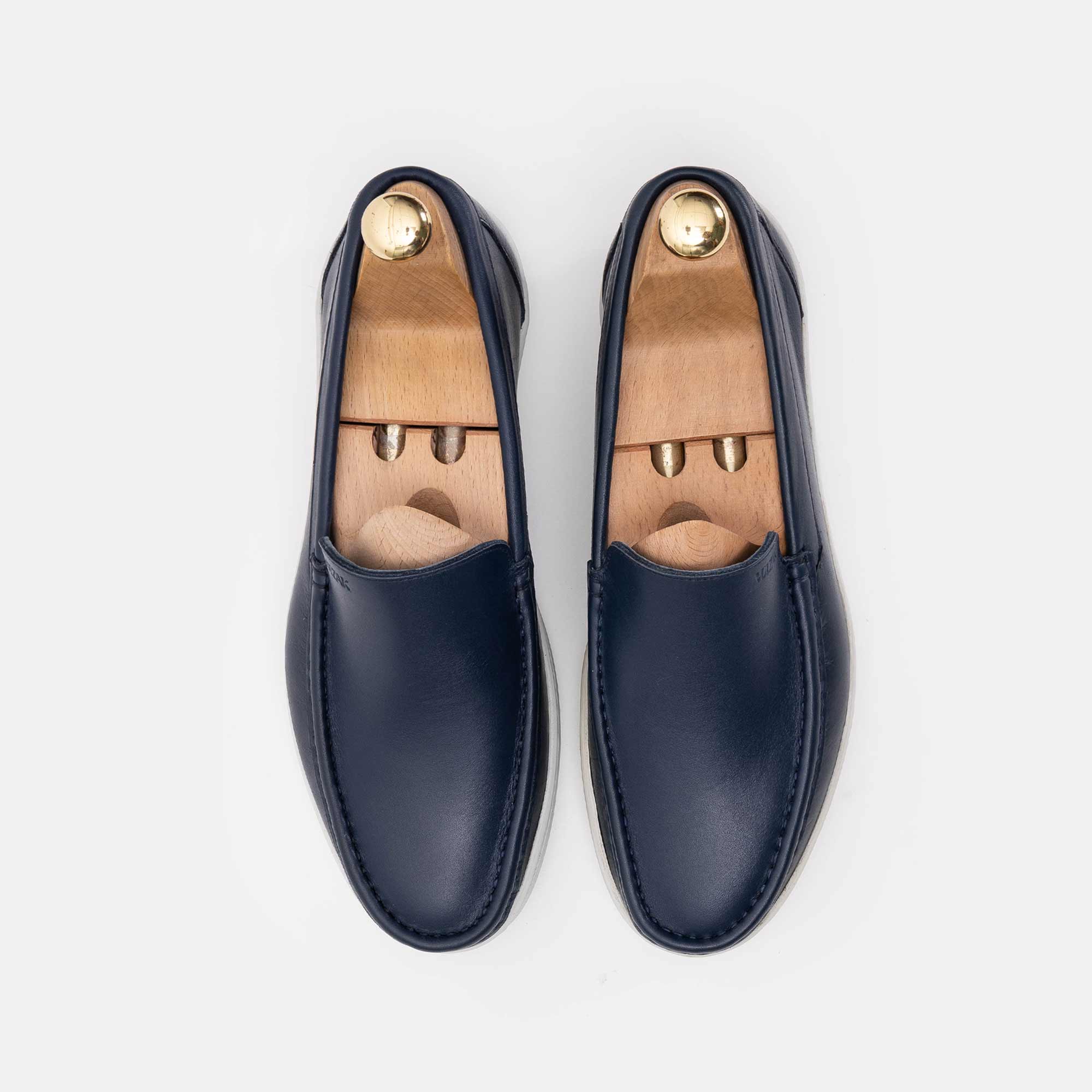 Volzak 03 Mocassin en cuir bleu