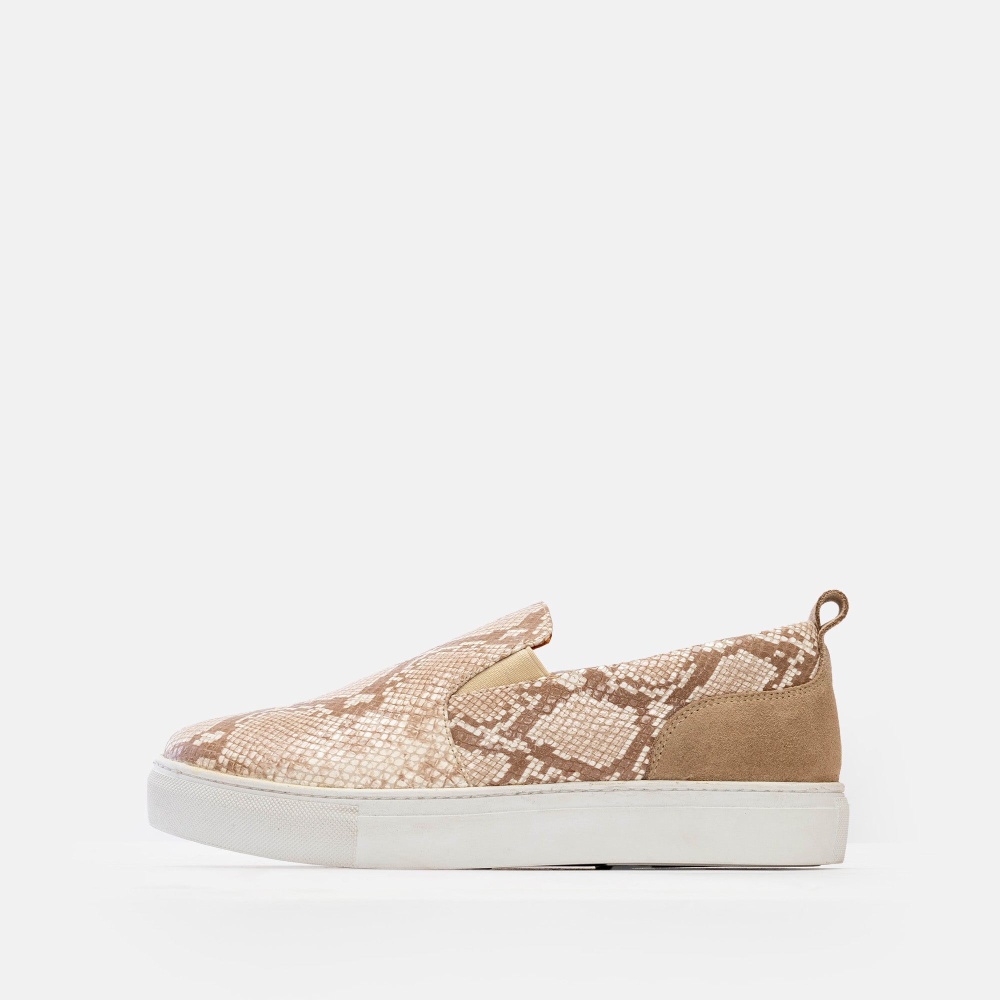 Volzak 072 s Basket en cuir Beige Serpent