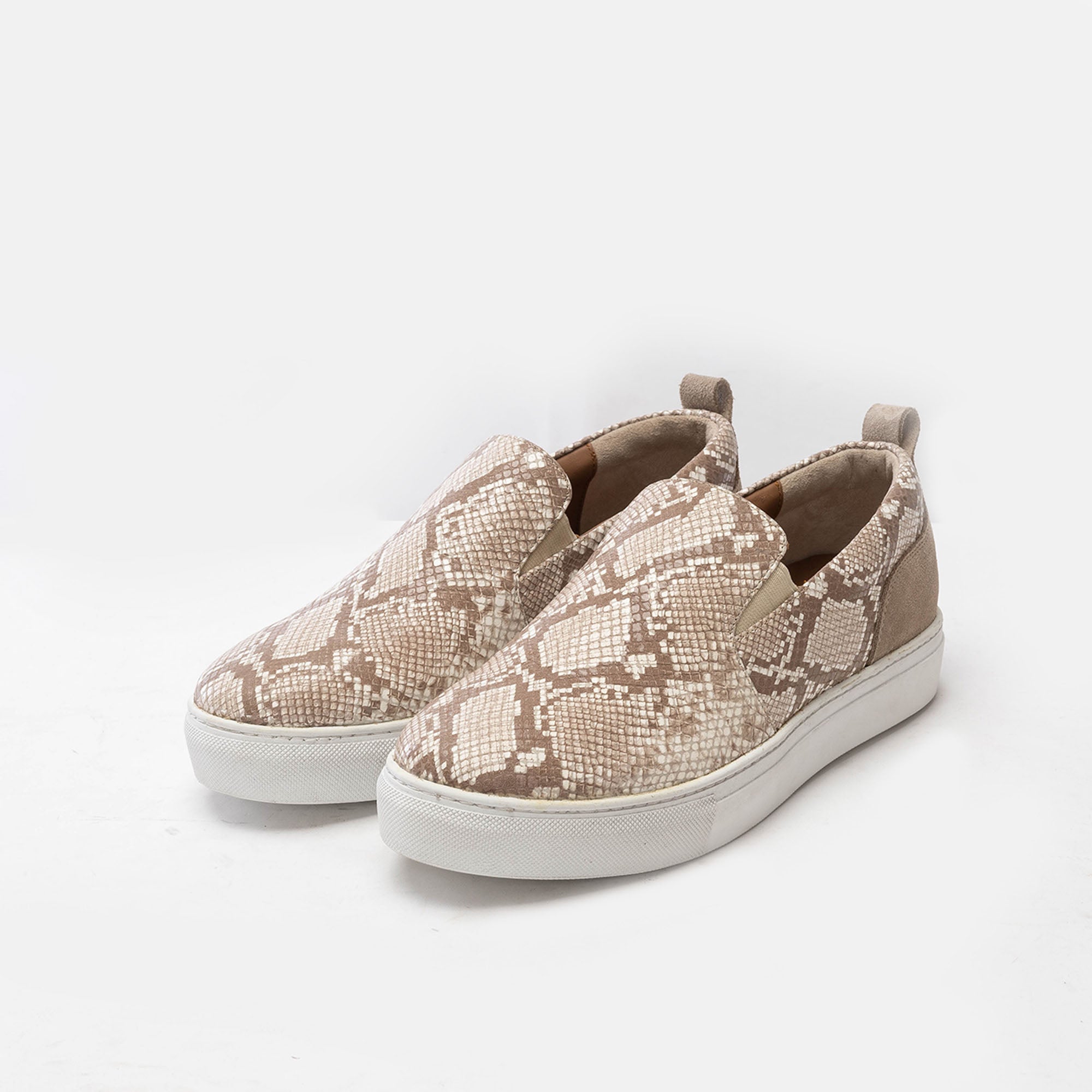 Volzak 072 s Basket en cuir Beige Serpent