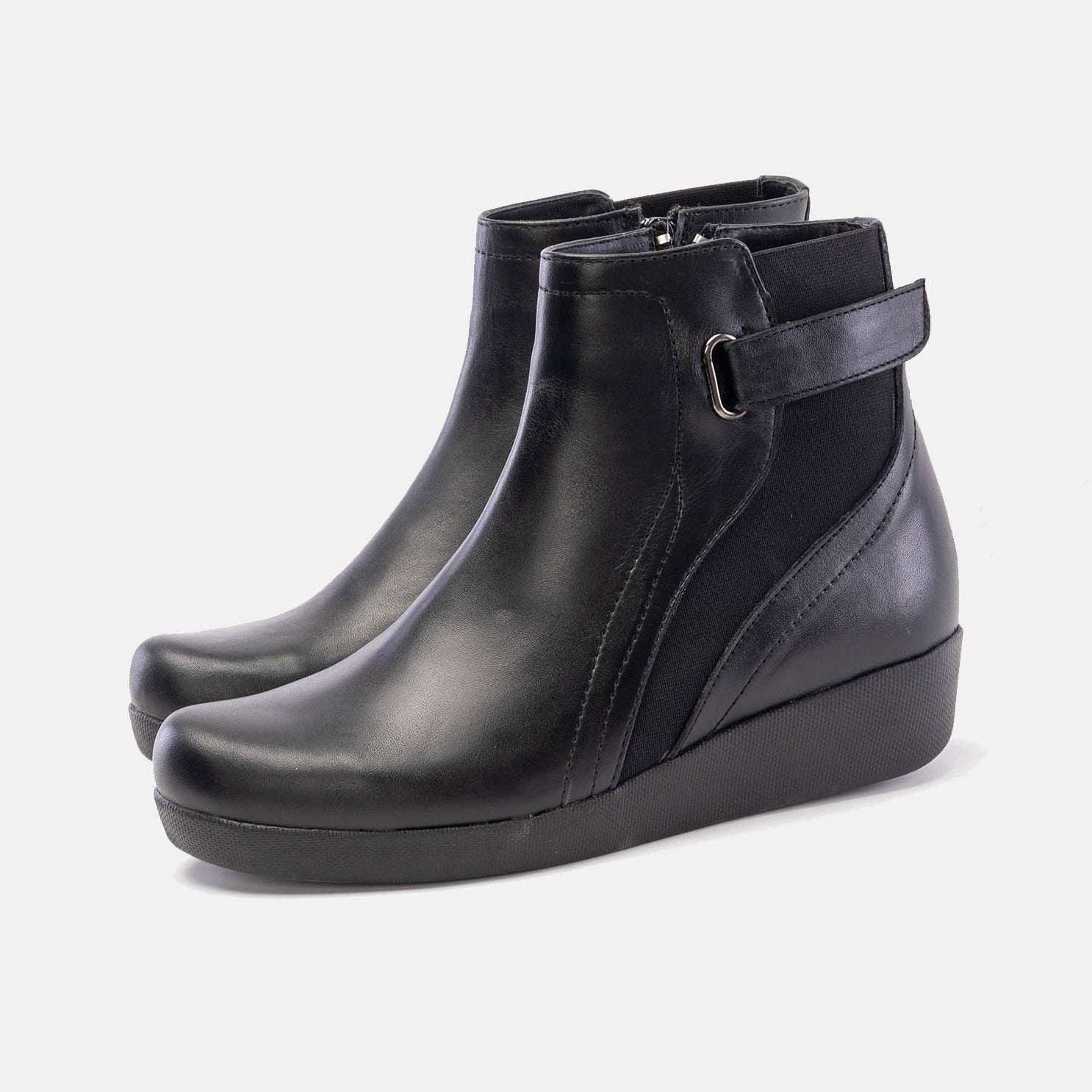 Volzak 1036 Black Leather Ankle Boot