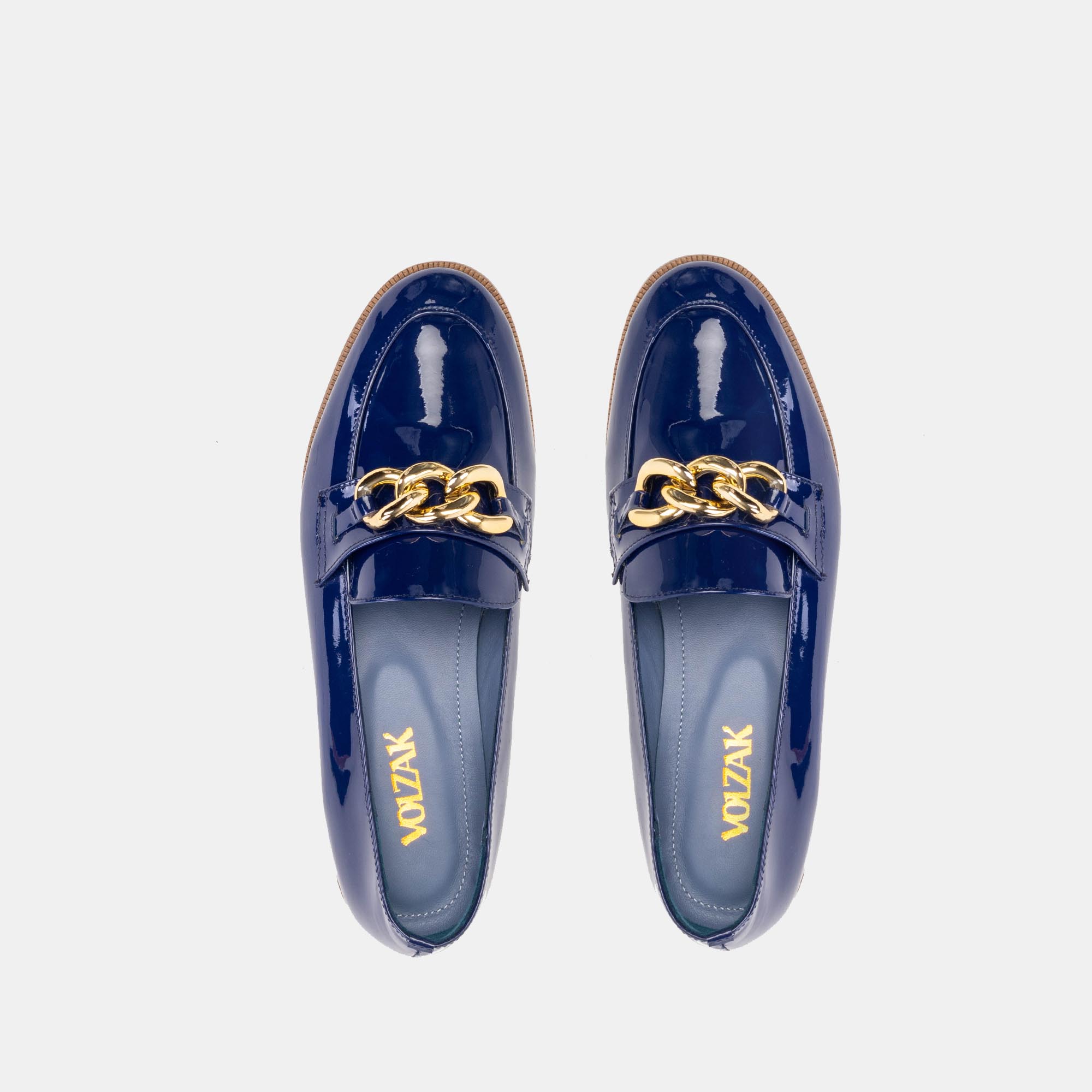 Volzak 1077 Chaussure en cuir vernis Bleu