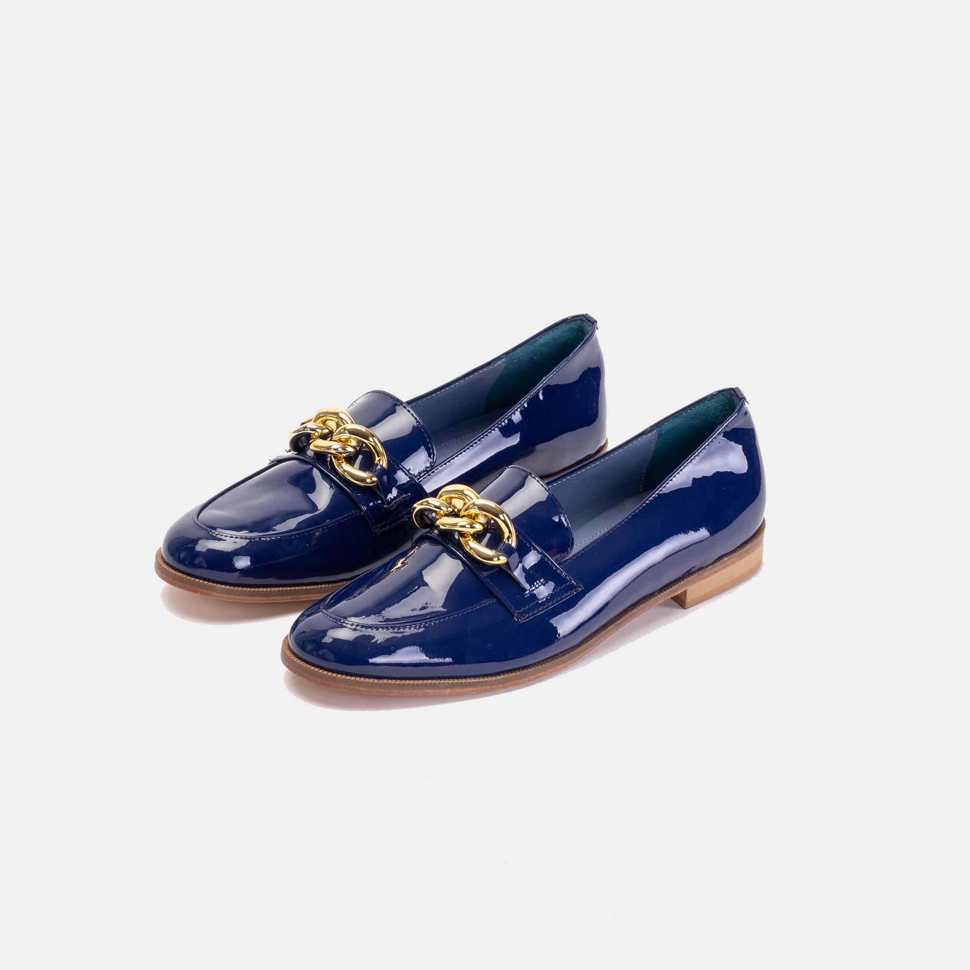 Volzak 1077 Chaussure en cuir vernis Bleu