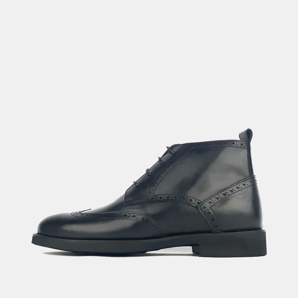 1290 Bottine en cuir noir
