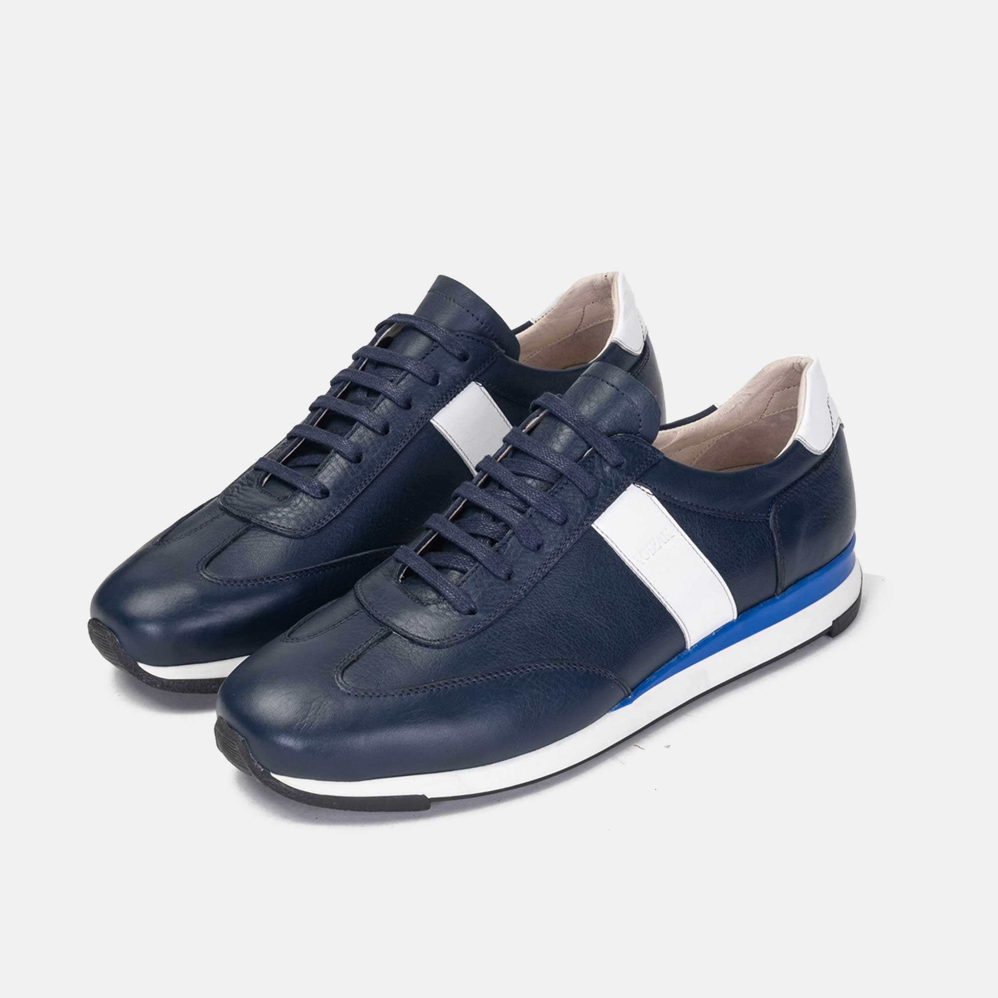 Volzak 6048 Basket en cuir Bleu blanc