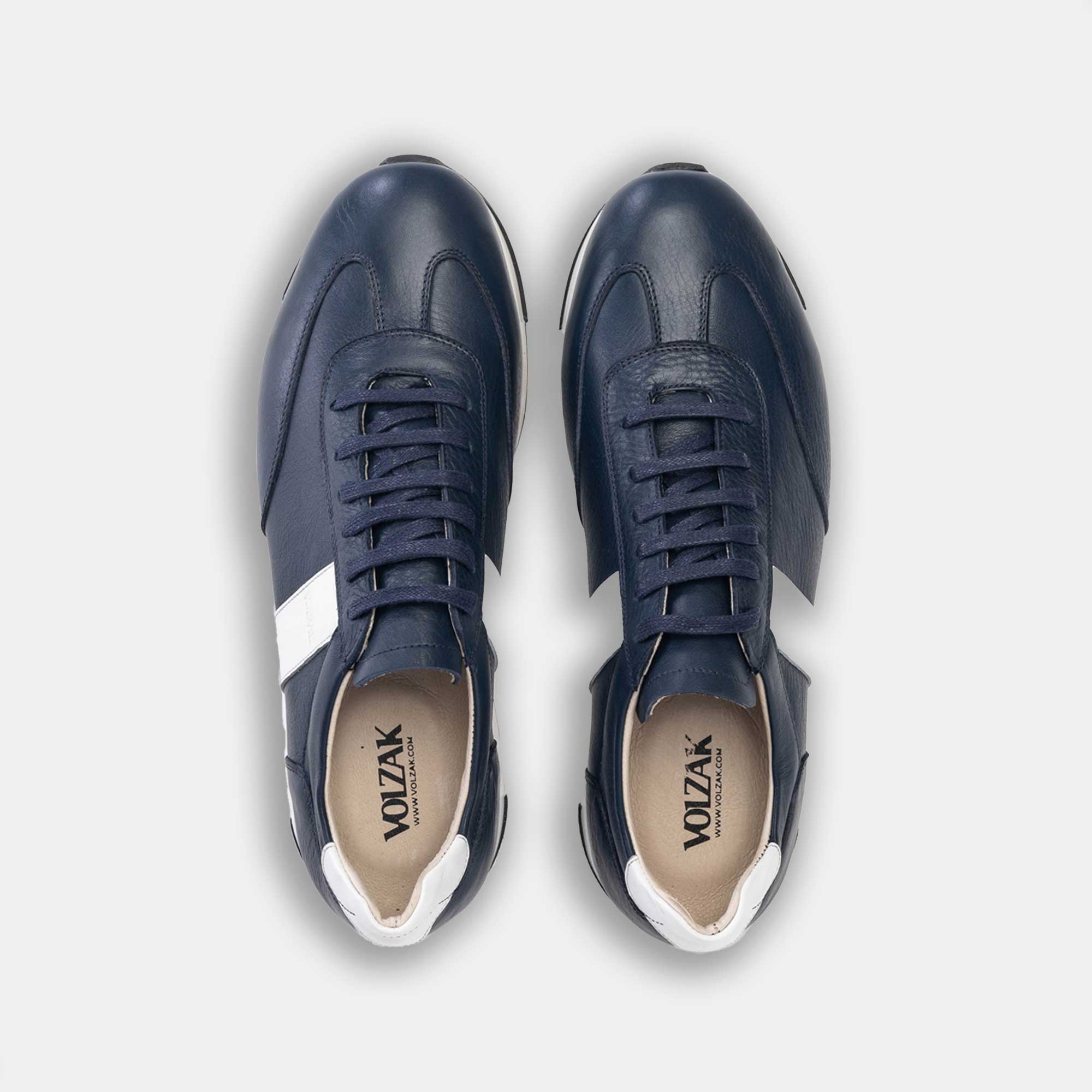 Volzak 6048 Basket en cuir Bleu blanc