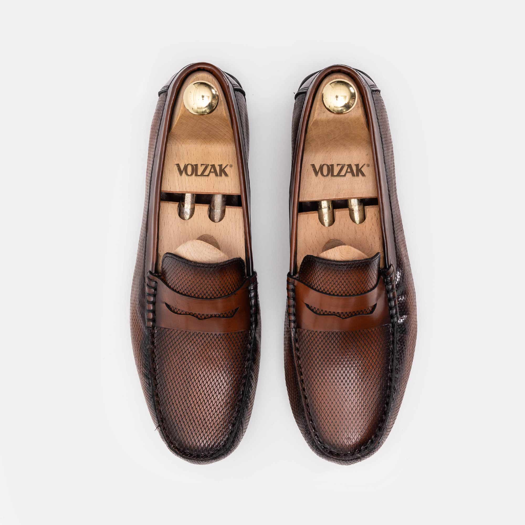 Volzak 5138 Brown Demaskable Leather Moccasin
