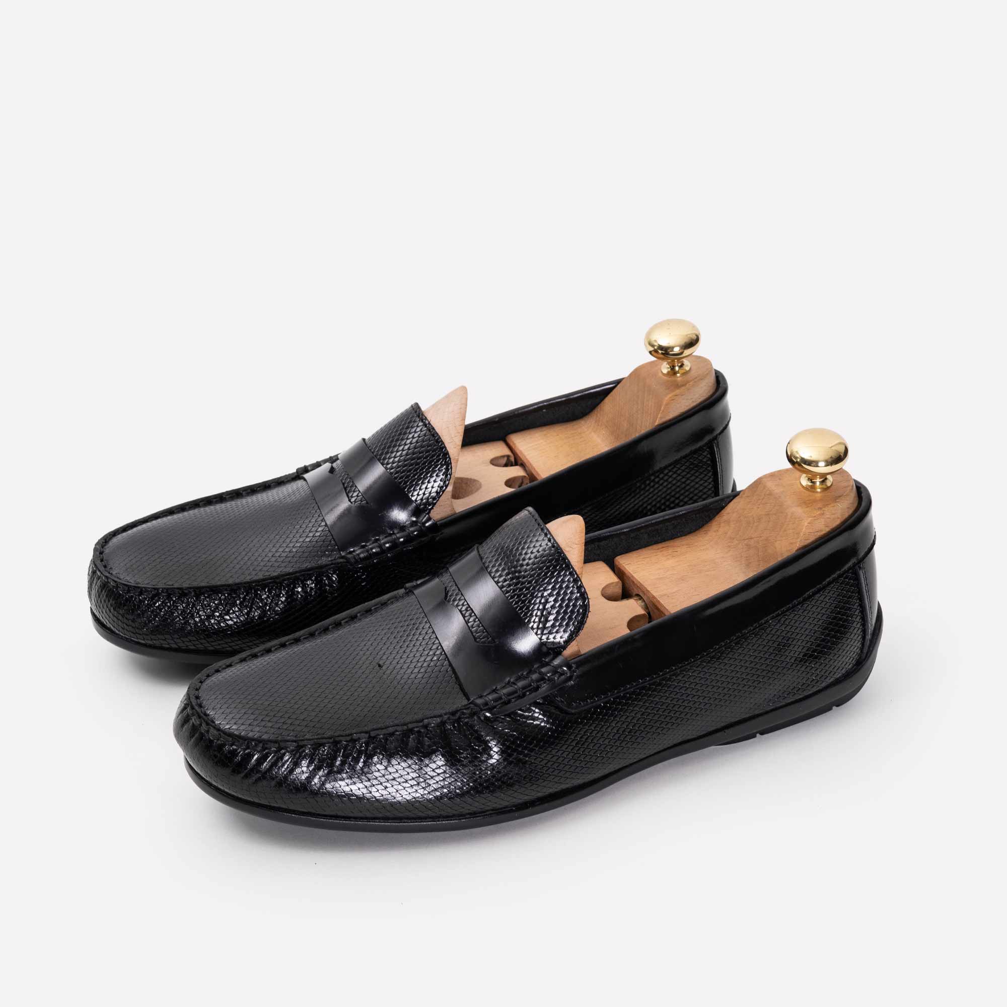 Volzak 5138 Black Demaskable Leather Moccasin