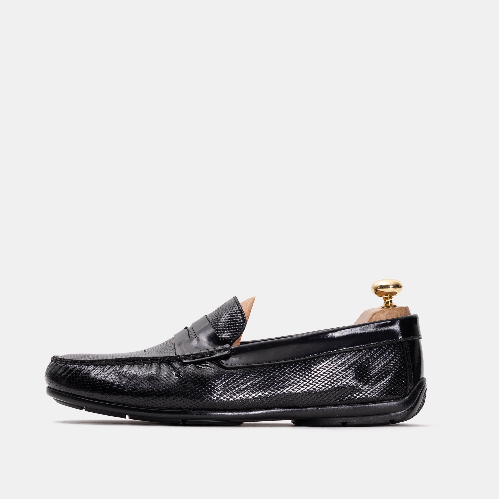 Volzak 5138 Black Demaskable Leather Moccasin