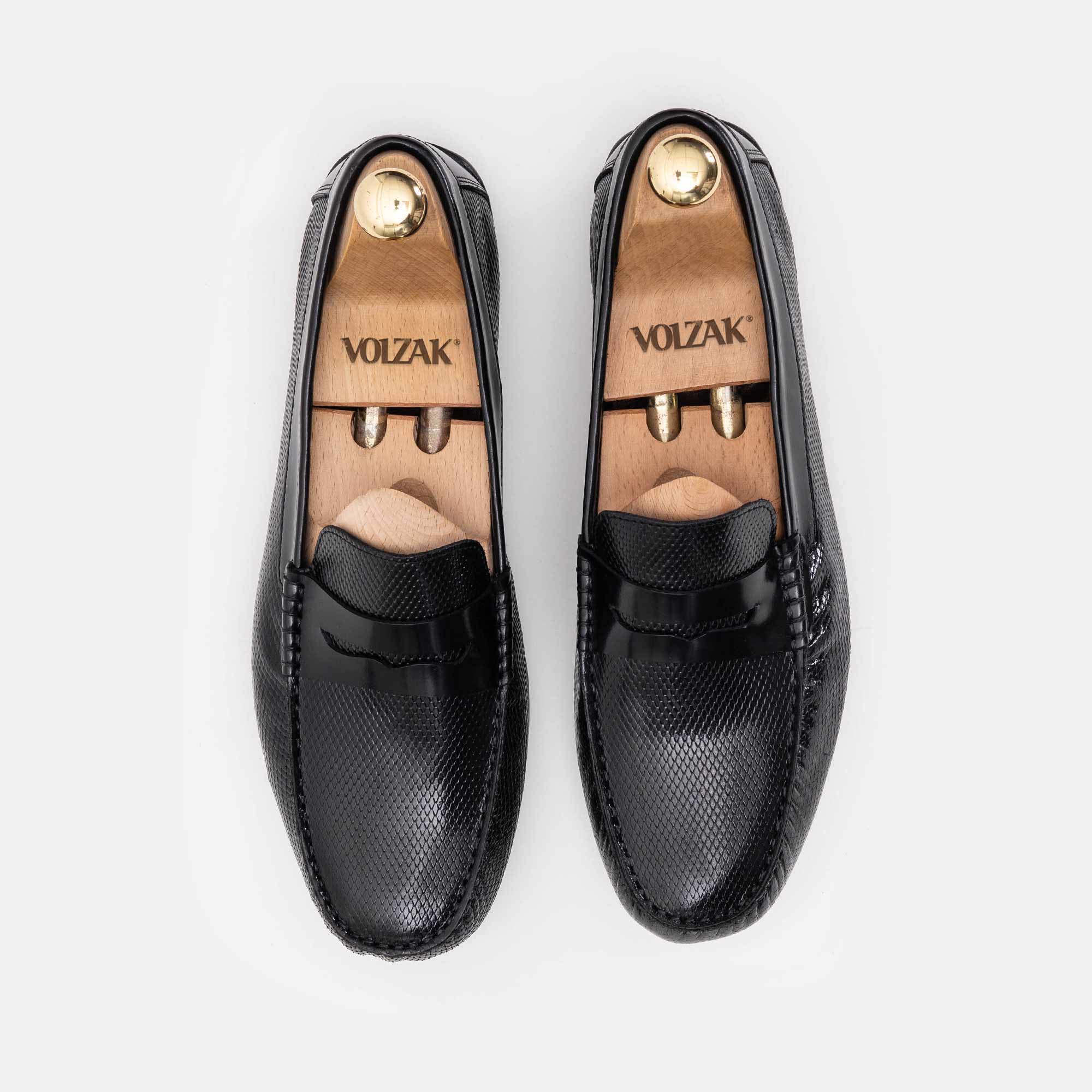 Volzak 5138 Black Demaskable Leather Moccasin