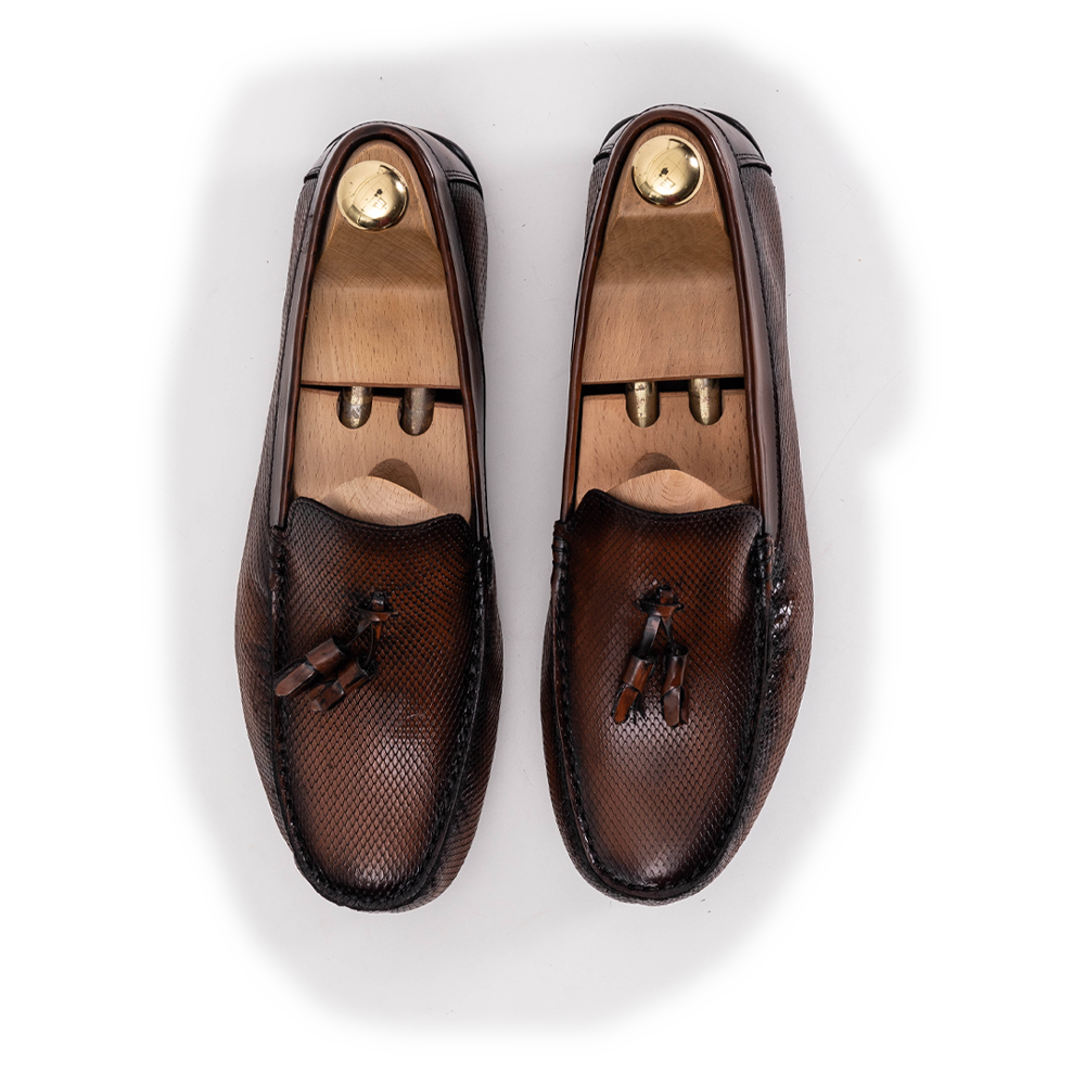 Volzak 5140 Mocassin en cuir Démasquable marron