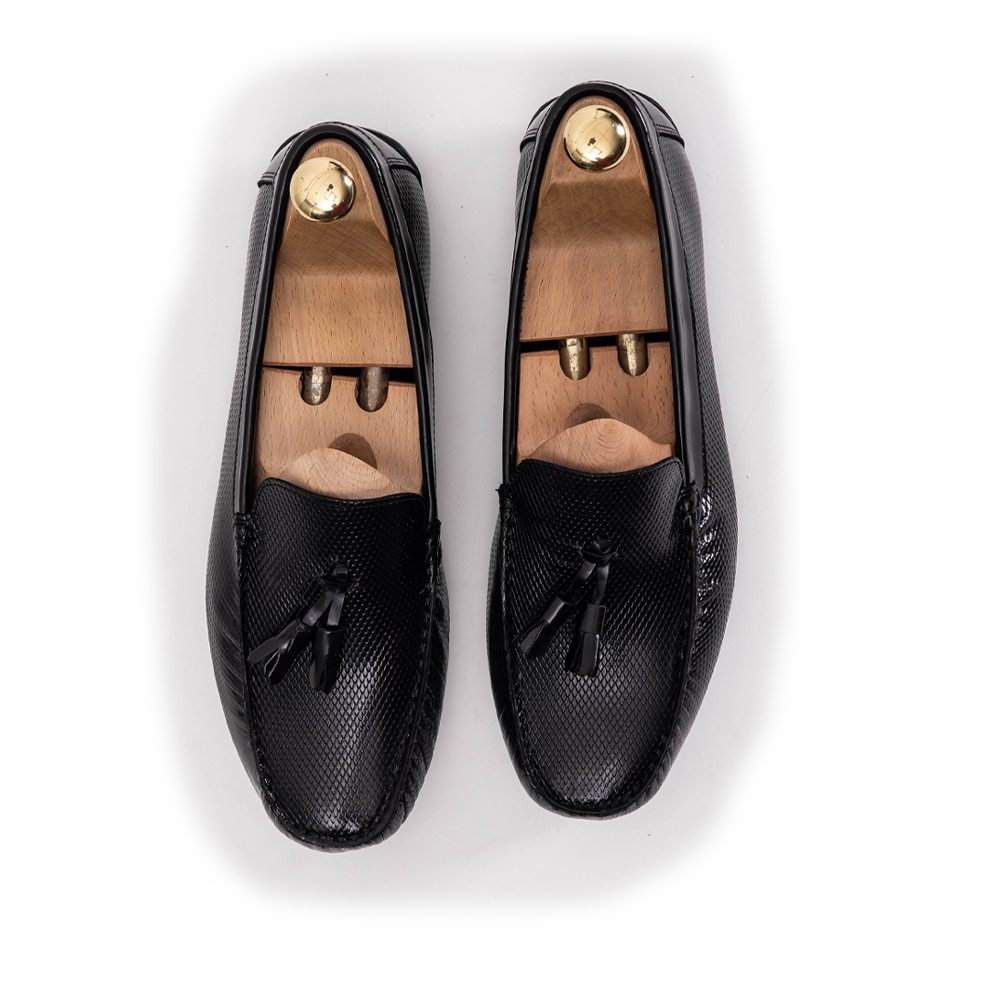 Volzak 5140 Black Demaskable Leather Moccasin
