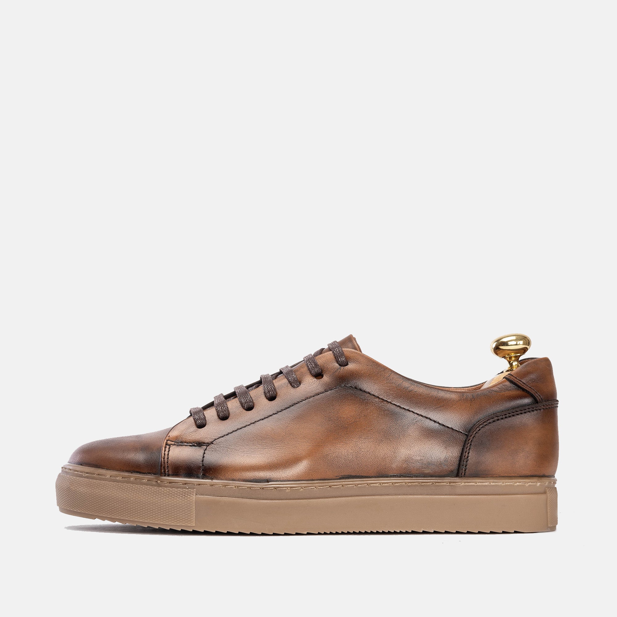 Volzak 5150 Basket en cuir Marron Vintage