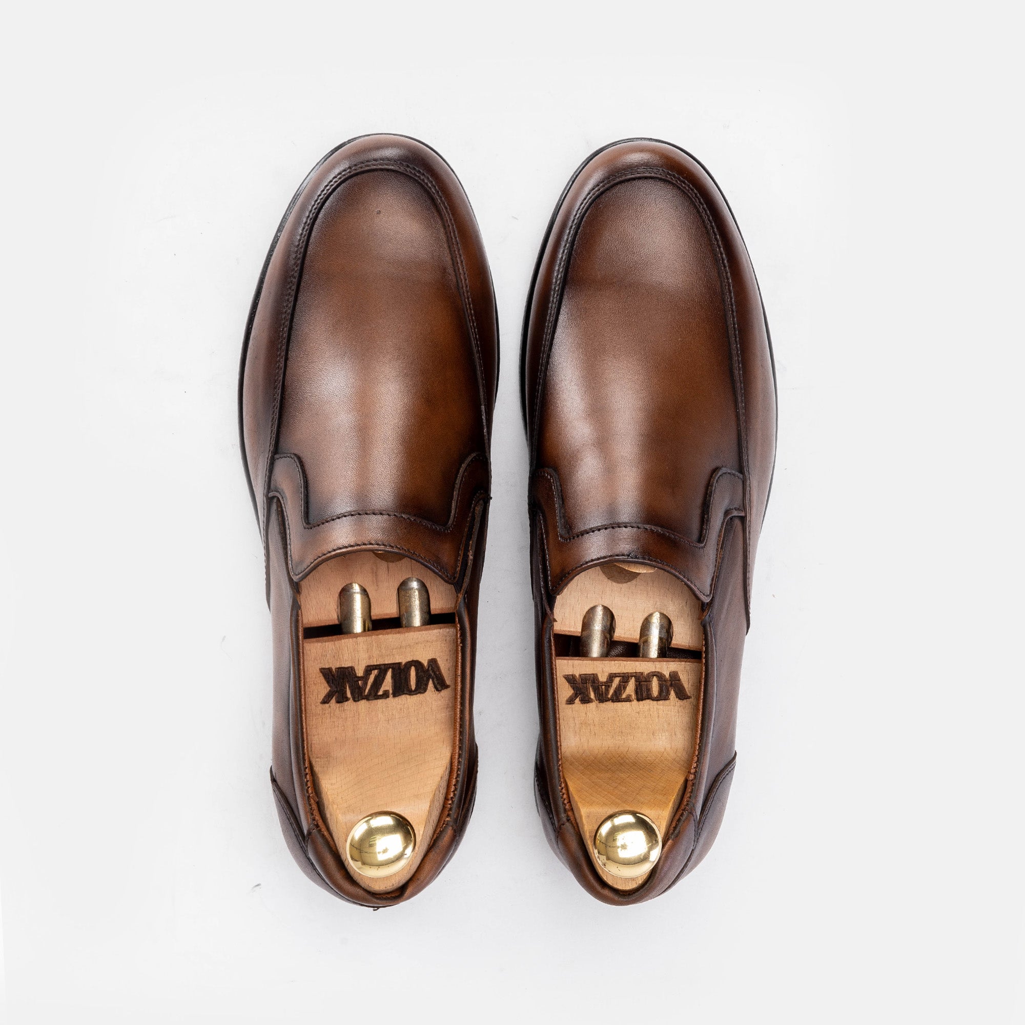 Volzak 5156 Chaussure en cuir Marron Vintage