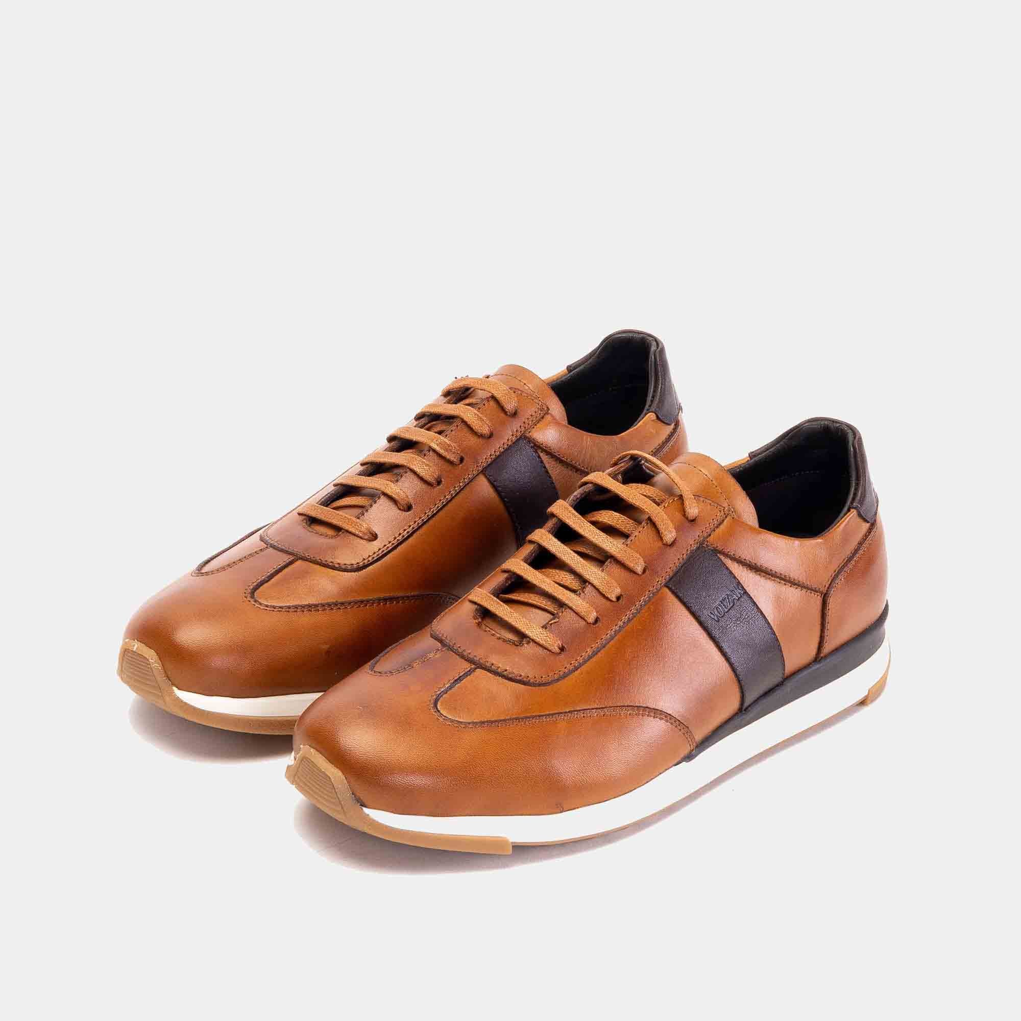 Volzak 6048 Basket en cuir Camel Marron