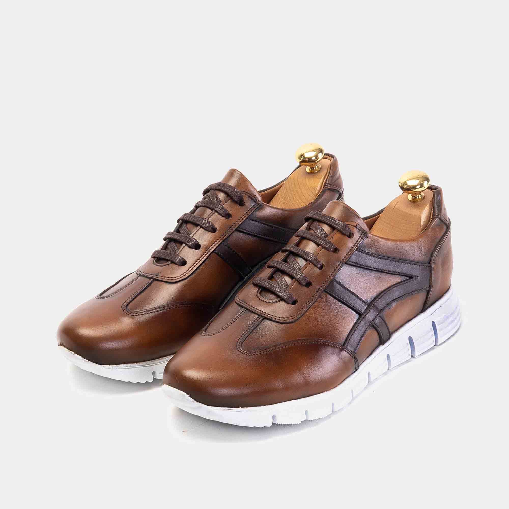 Volzak 6107 Basket en cuir Marron vintage