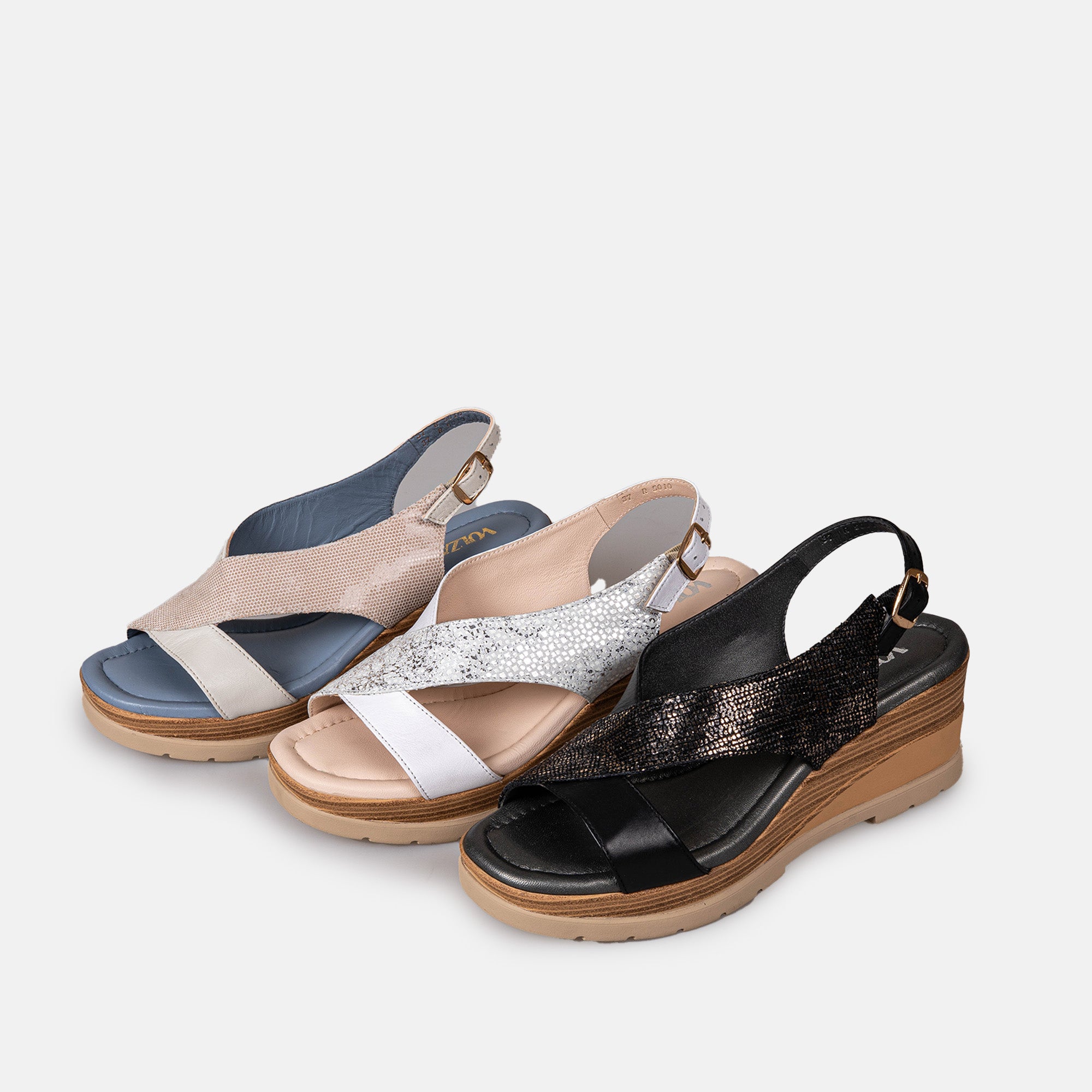 Volzak 5014 Sandale en cuir Noir