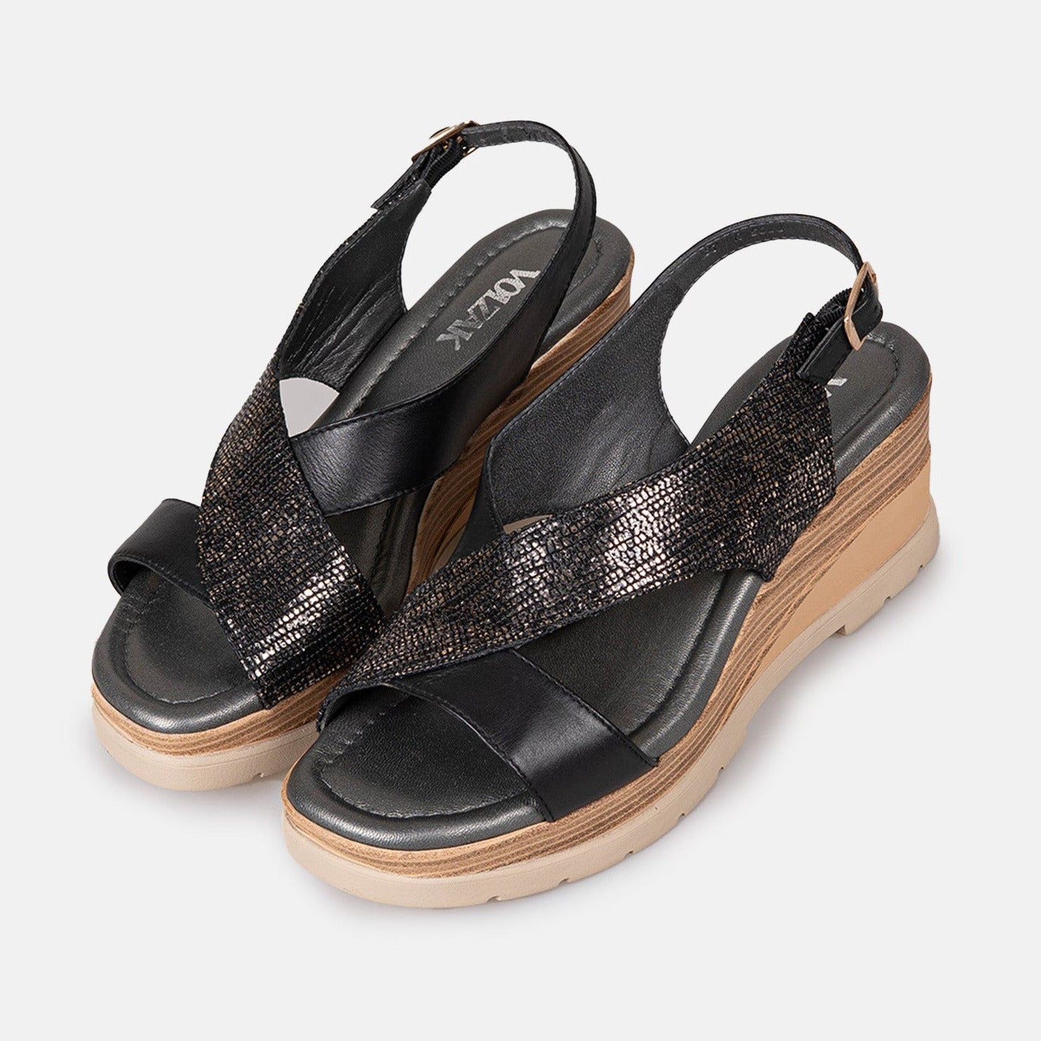 Volzak 5014 Sandale en cuir Noir
