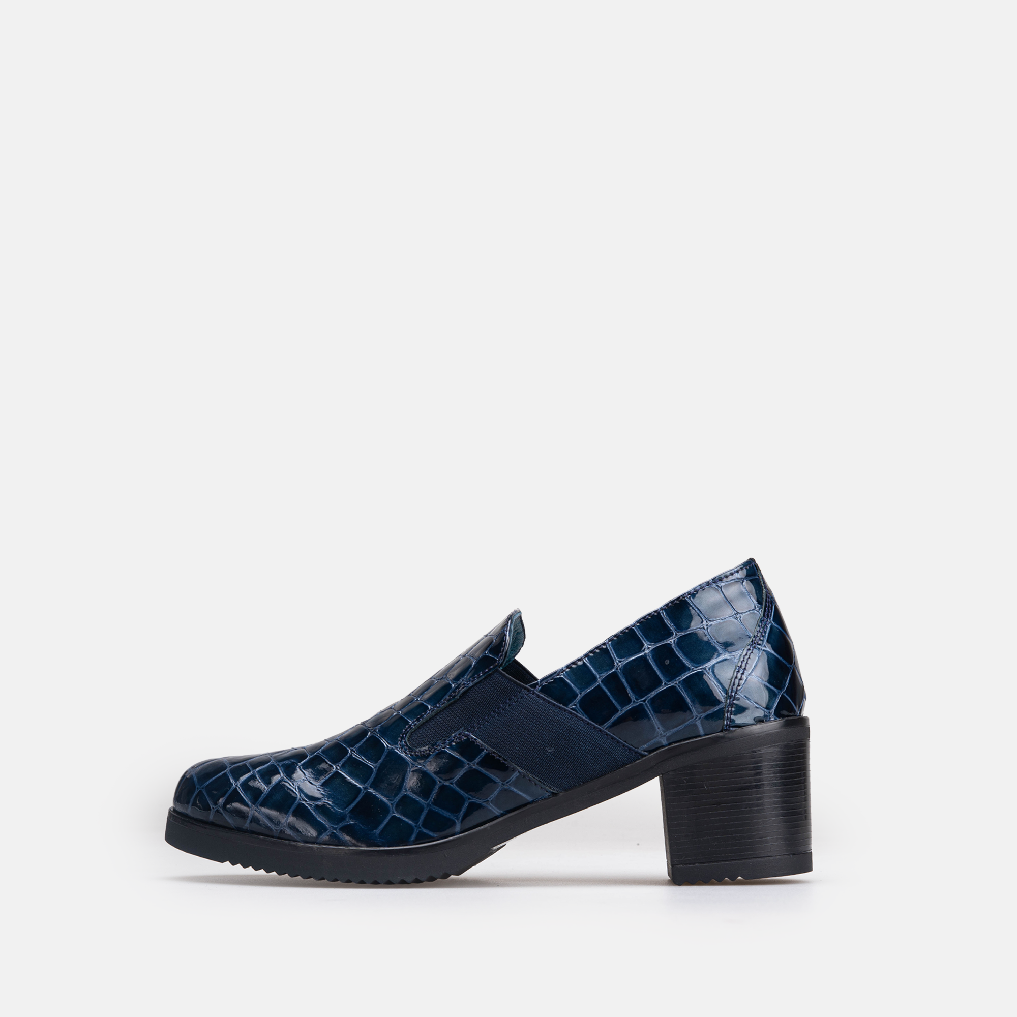 Volzak 535 chaussure en cuir Bleu Serpent Vernis