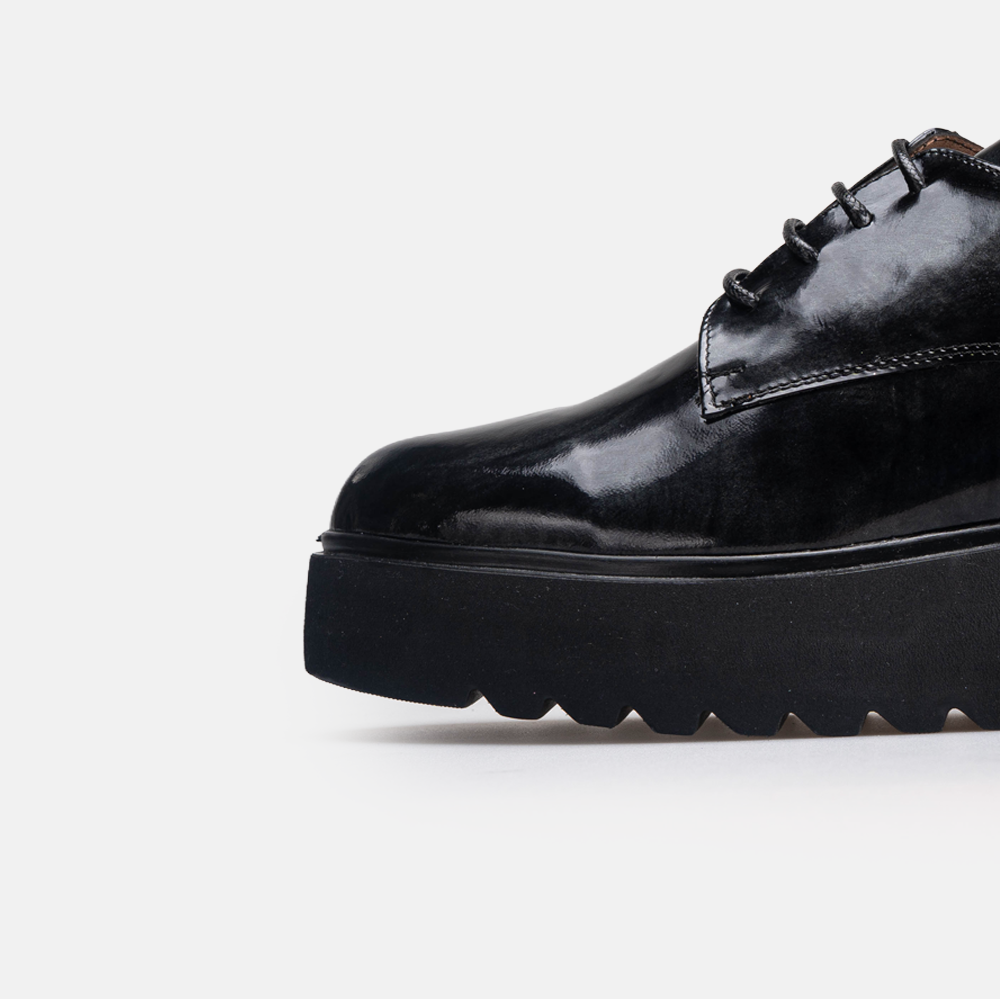 Volzak 4029 Chaussure en cuir Noir Gris Vernis