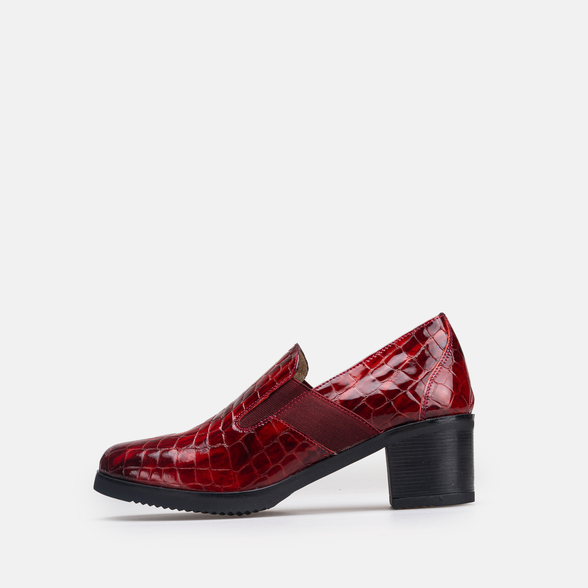 Volzak 535 chaussure en cuir Bordeaux Serpent Vernis