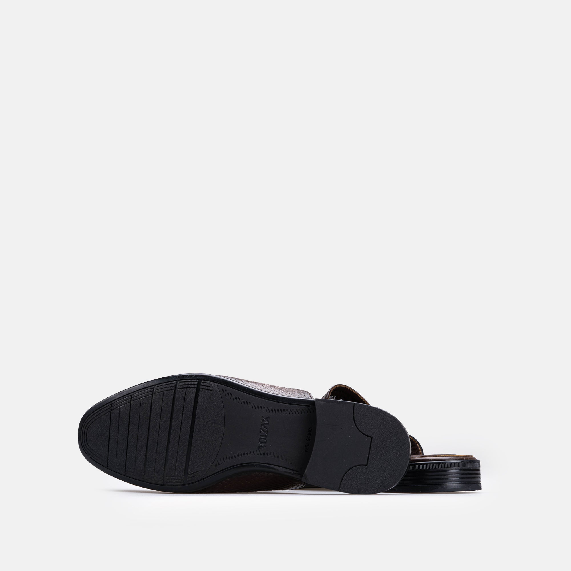 Volzak 5603 Mule en cuir Marron Croco