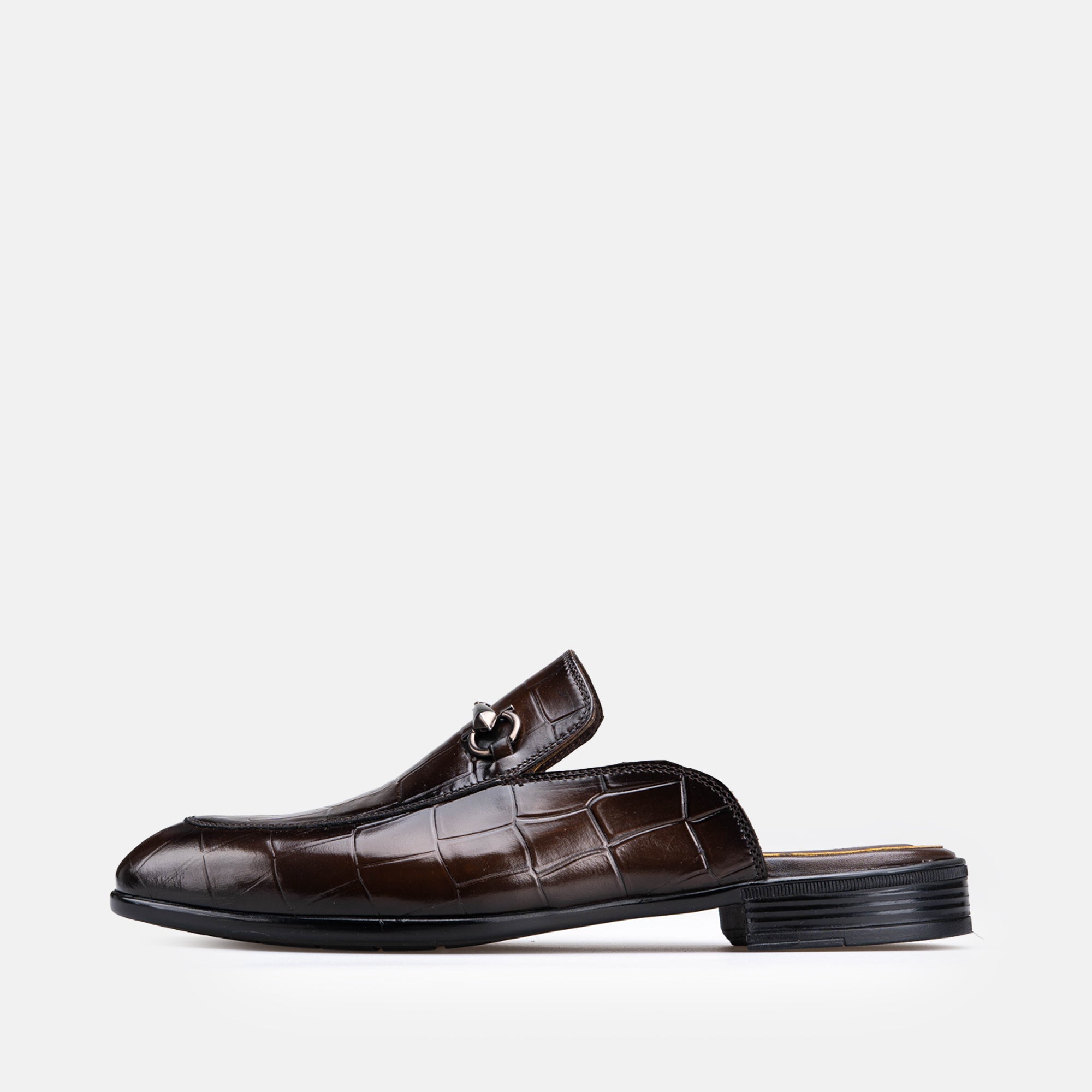 Volzak 5604 Mule en cuir Marron Croco