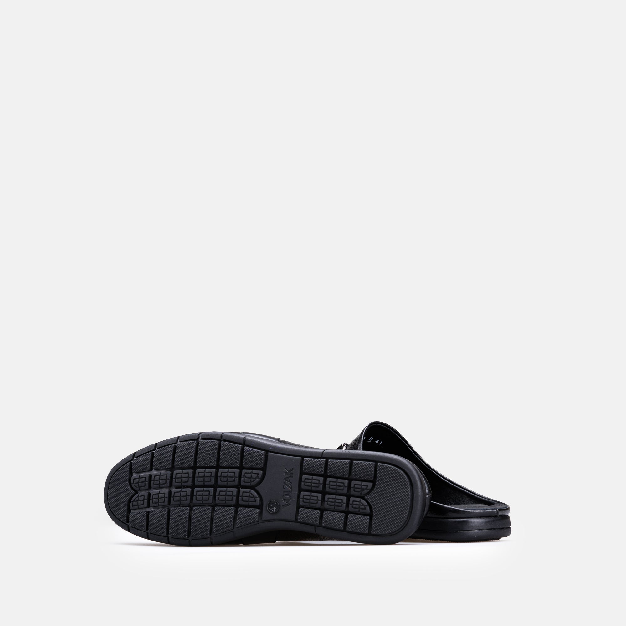 Volzak 5600 Mule en cuir Noir Grainé