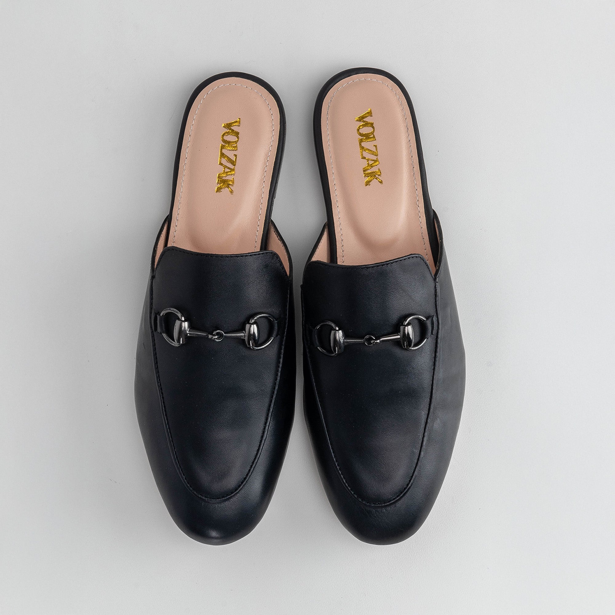 Volzak 3060 Mule en cuir Noir