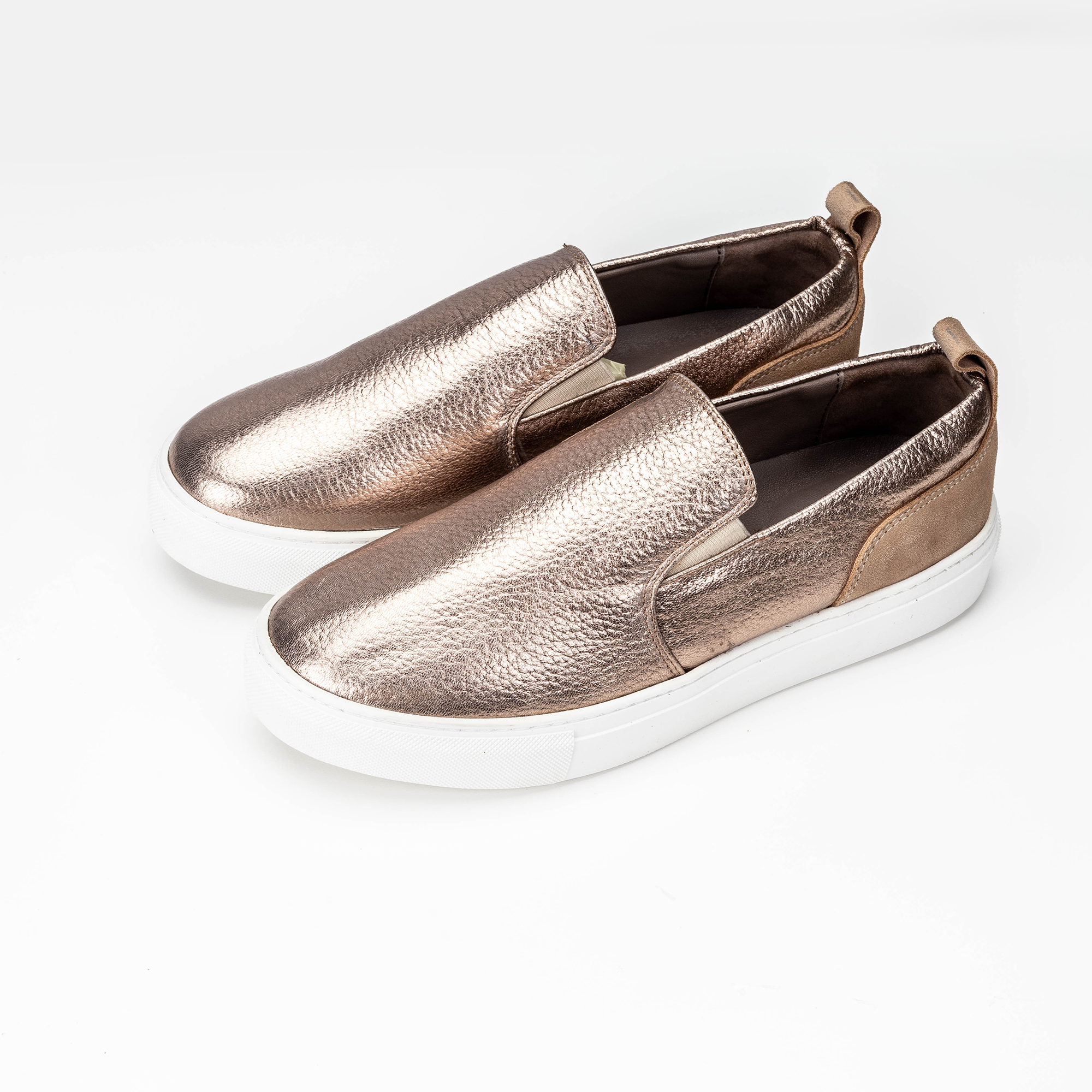 Volzak 072 Bronze Metallic Leather Sneakers