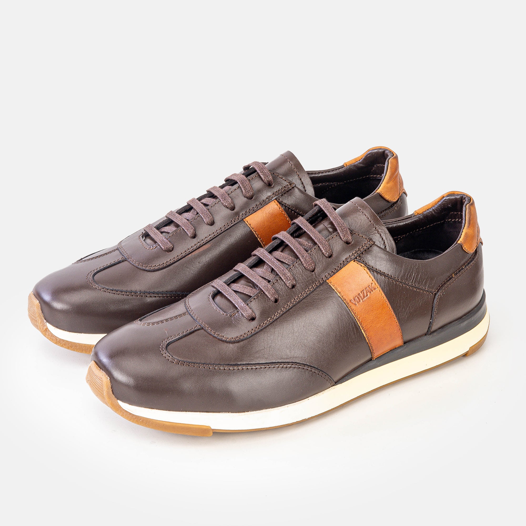 Volzak 6048 Basket en cuir Marron Camel