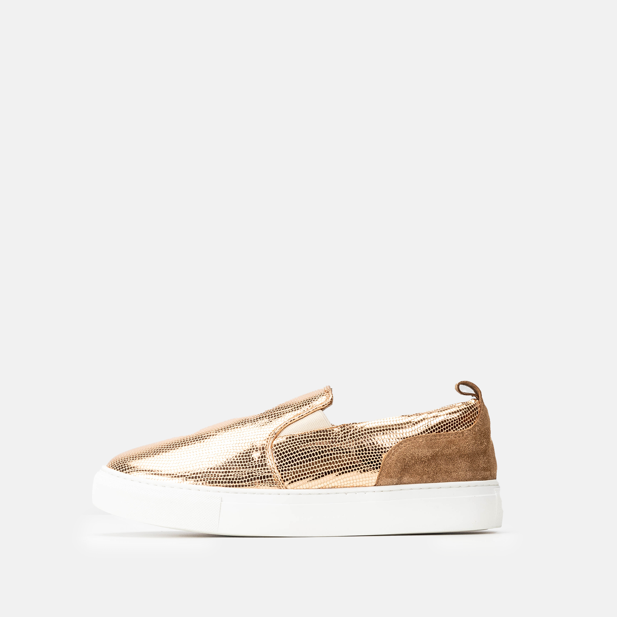 Volzak 072 Rose Gold Snake Leather Sneaker