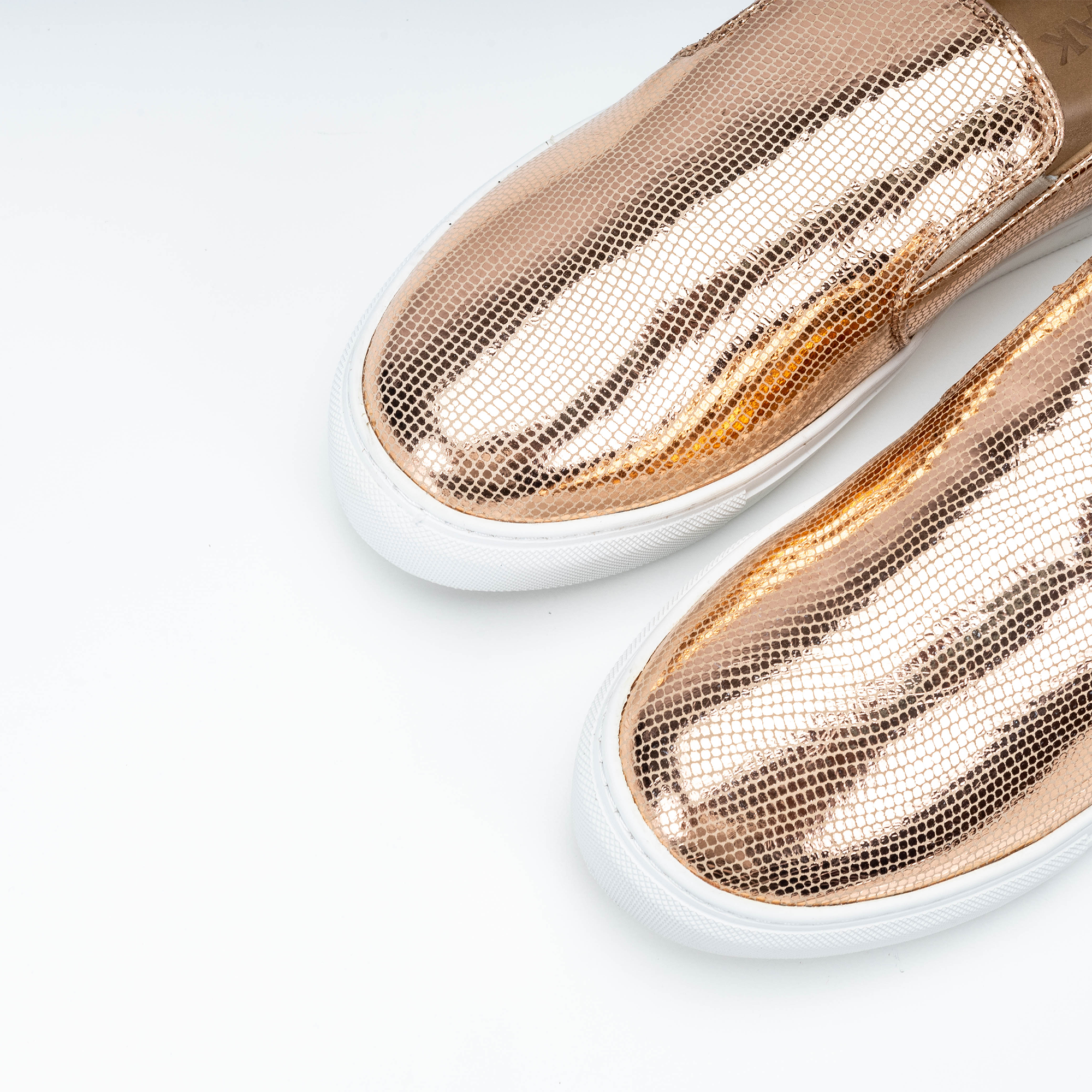 Volzak 072 Rose Gold Snake Leather Sneaker