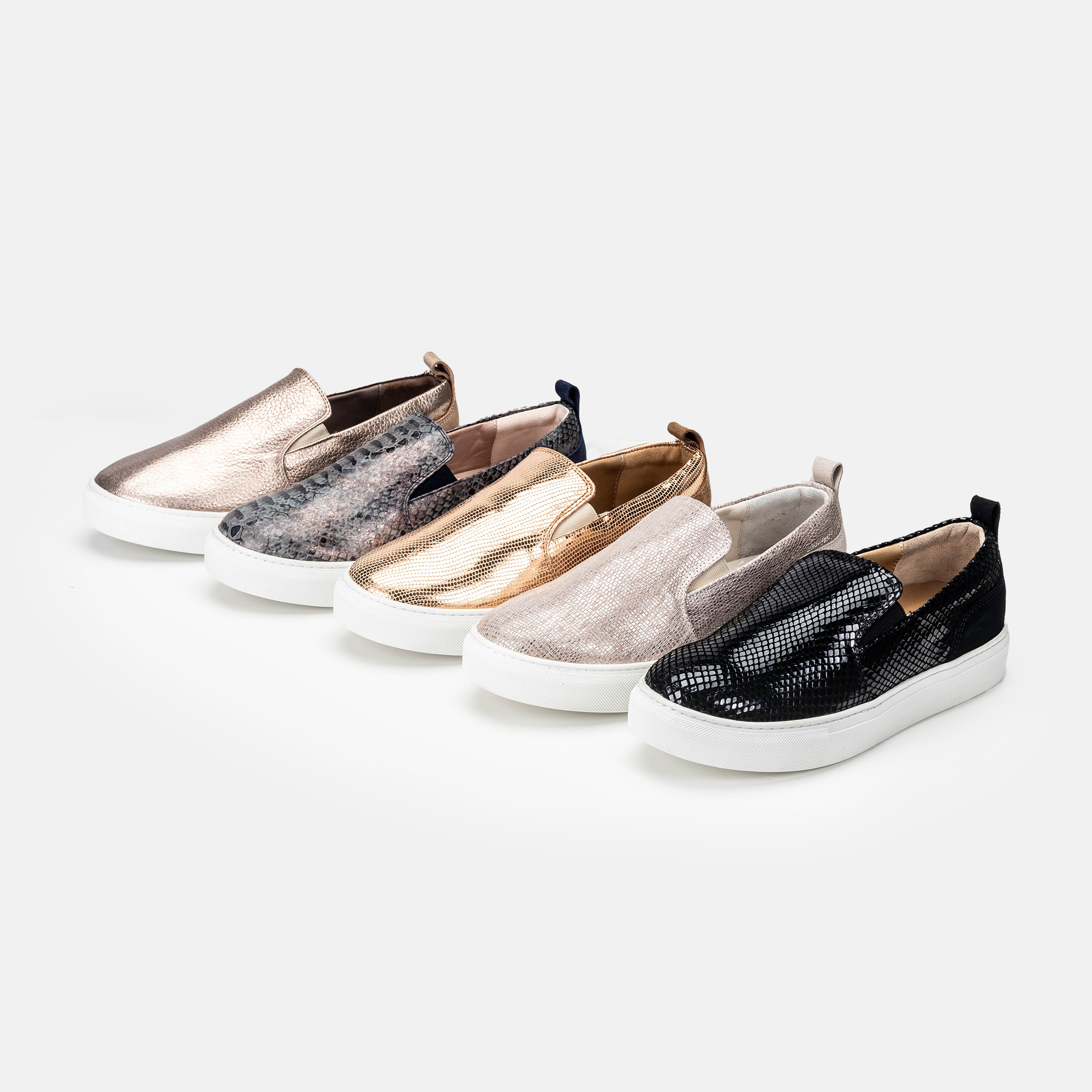 Volzak 072 Bronze Metallic Leather Sneakers