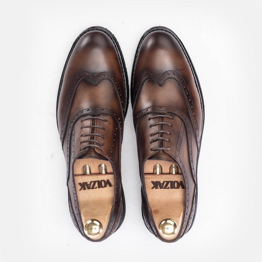 Volzak 5166 chaussure cuir marron vintage