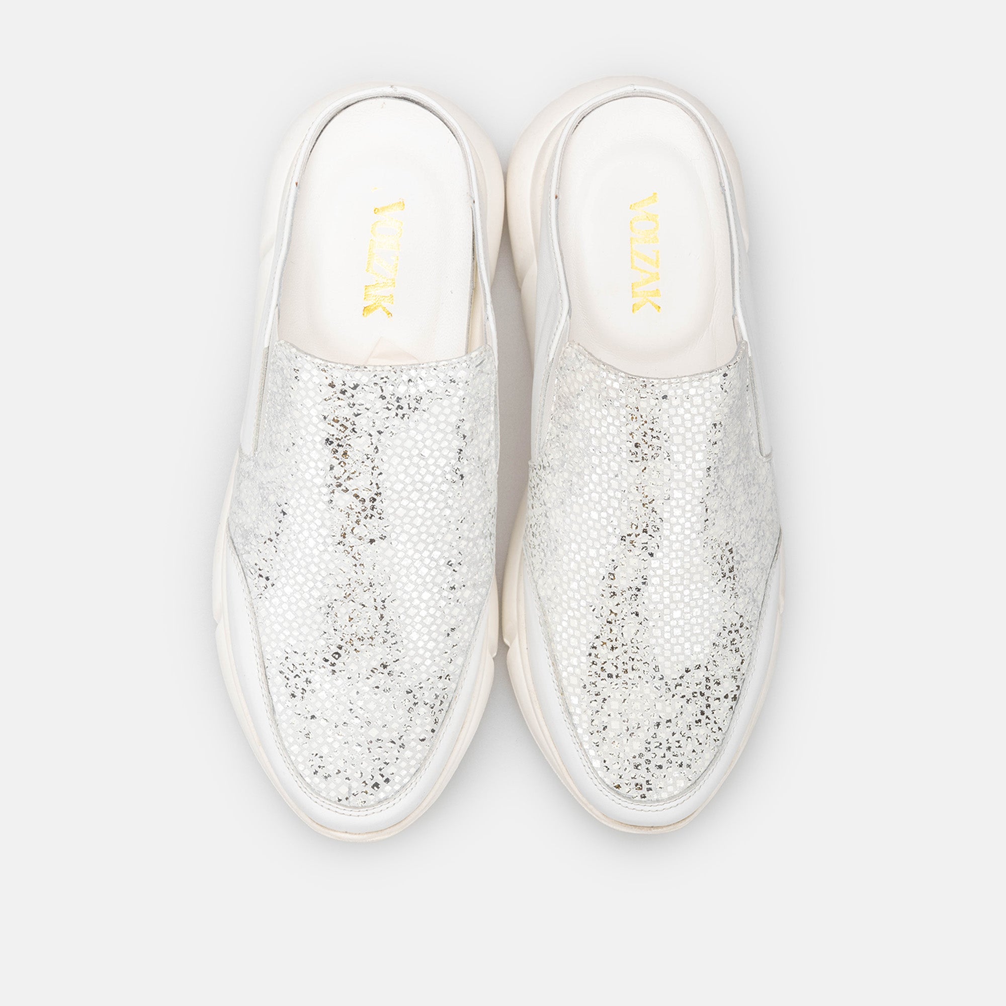 Volzak 190 Mule en cuir Blanc