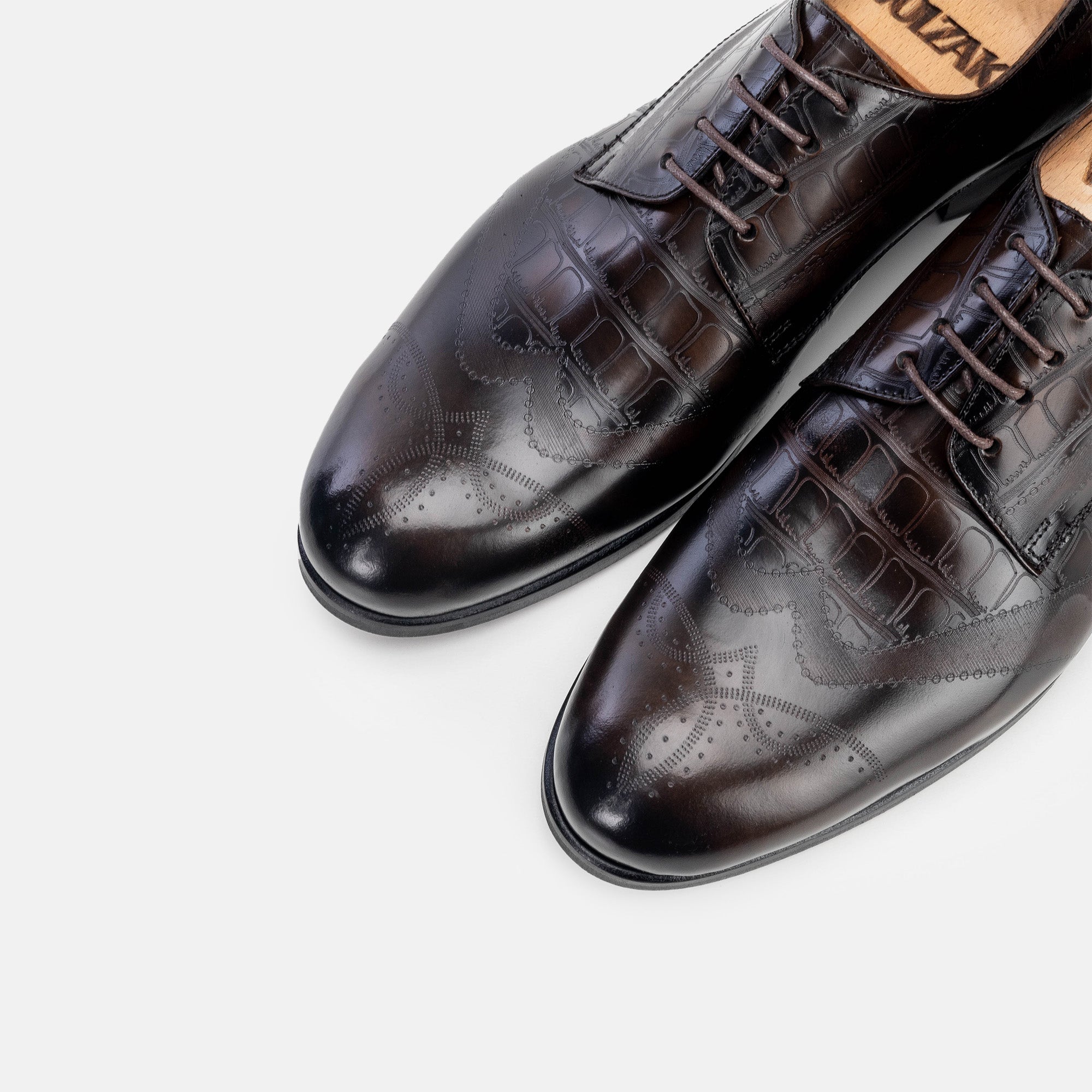 Volzak 5337 chaussure en cuir Démasquable Marron vintage