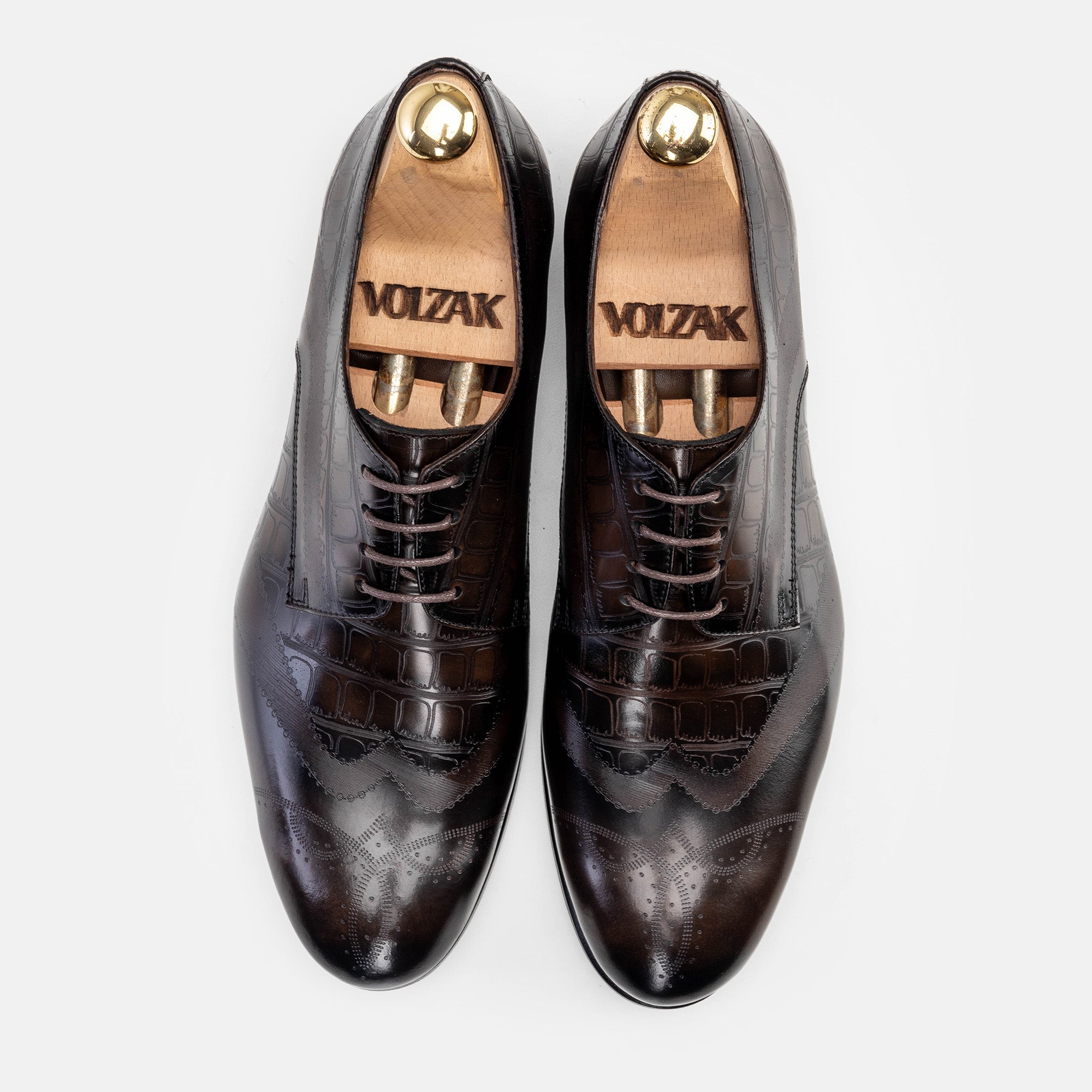 Volzak 5337 Vintage Brown Demaskable Leather Shoe