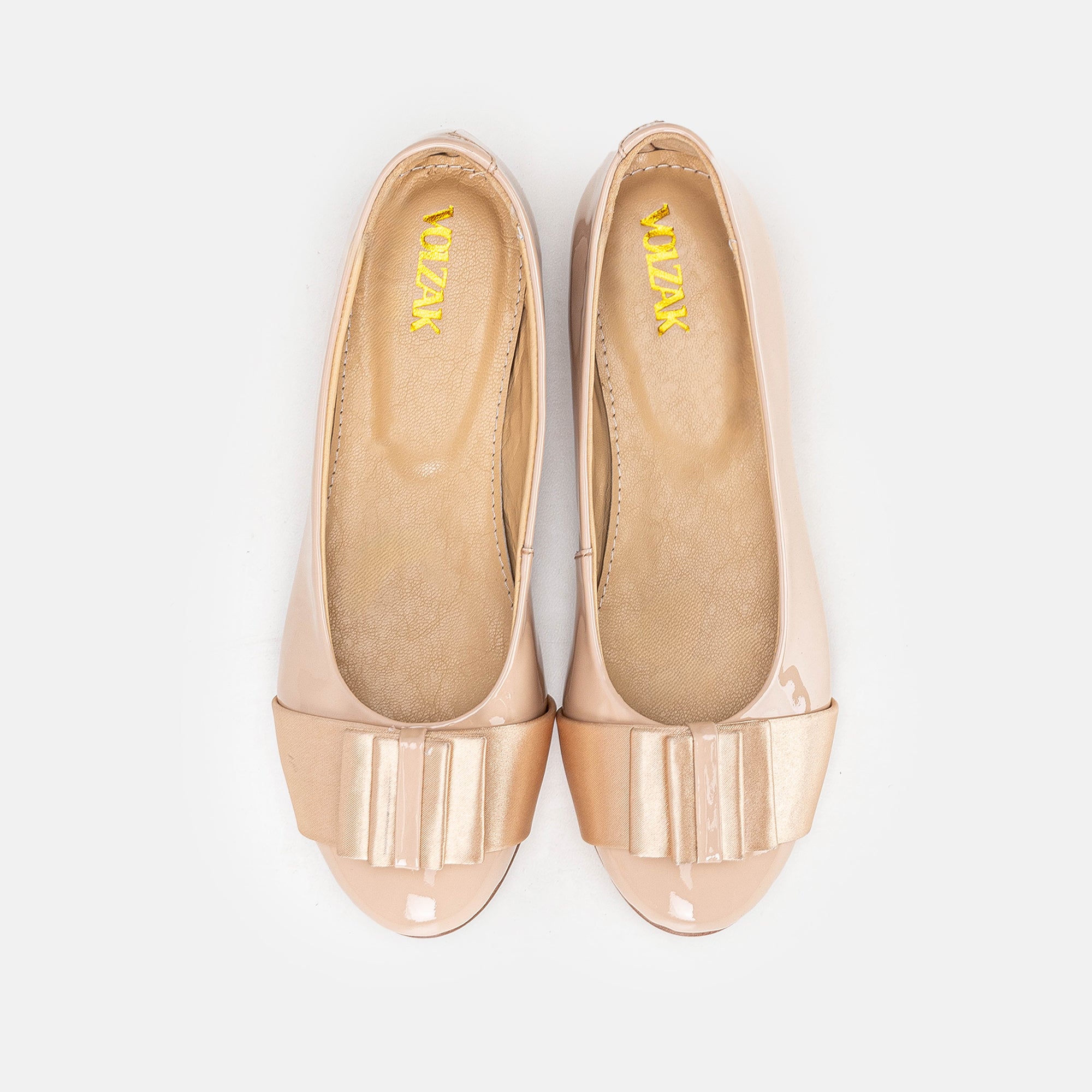 Volzak 077 Nude Patent Leather Ballerina
