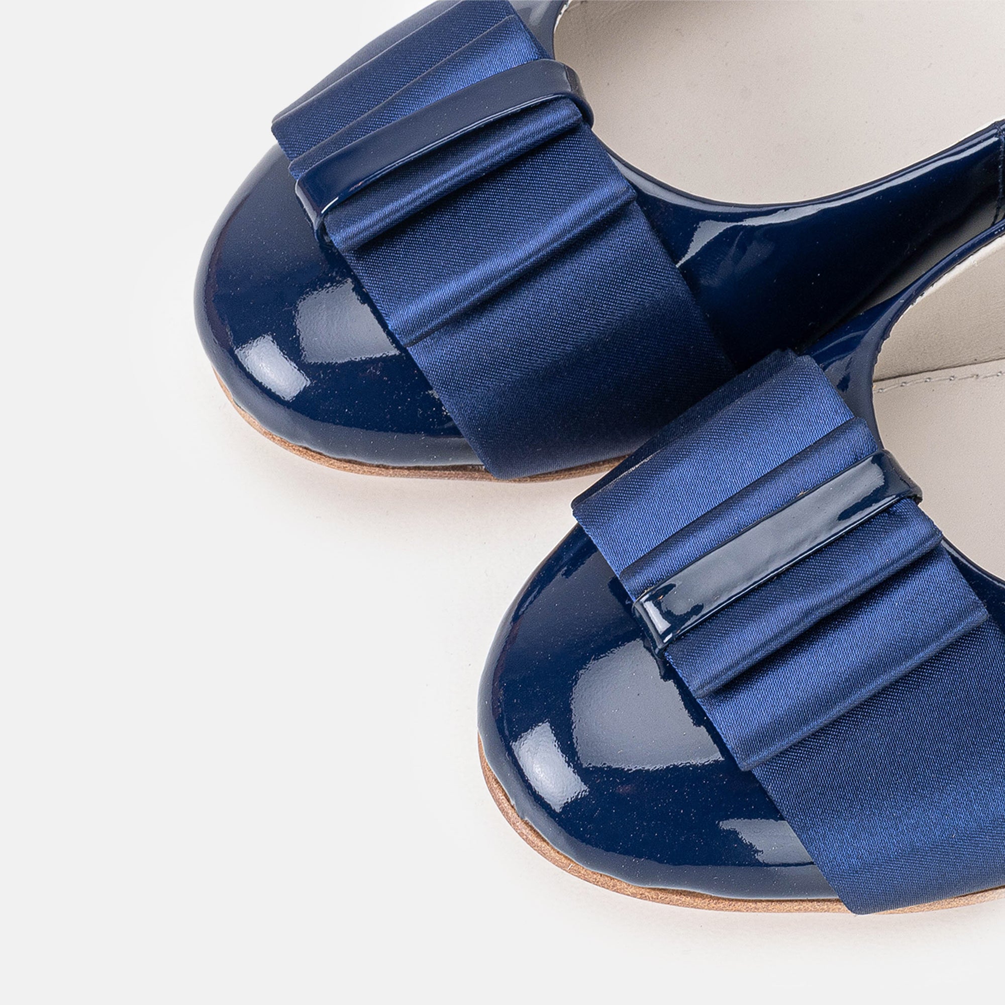 Volzak 077 Ballerine en cuir Bleu Vernis