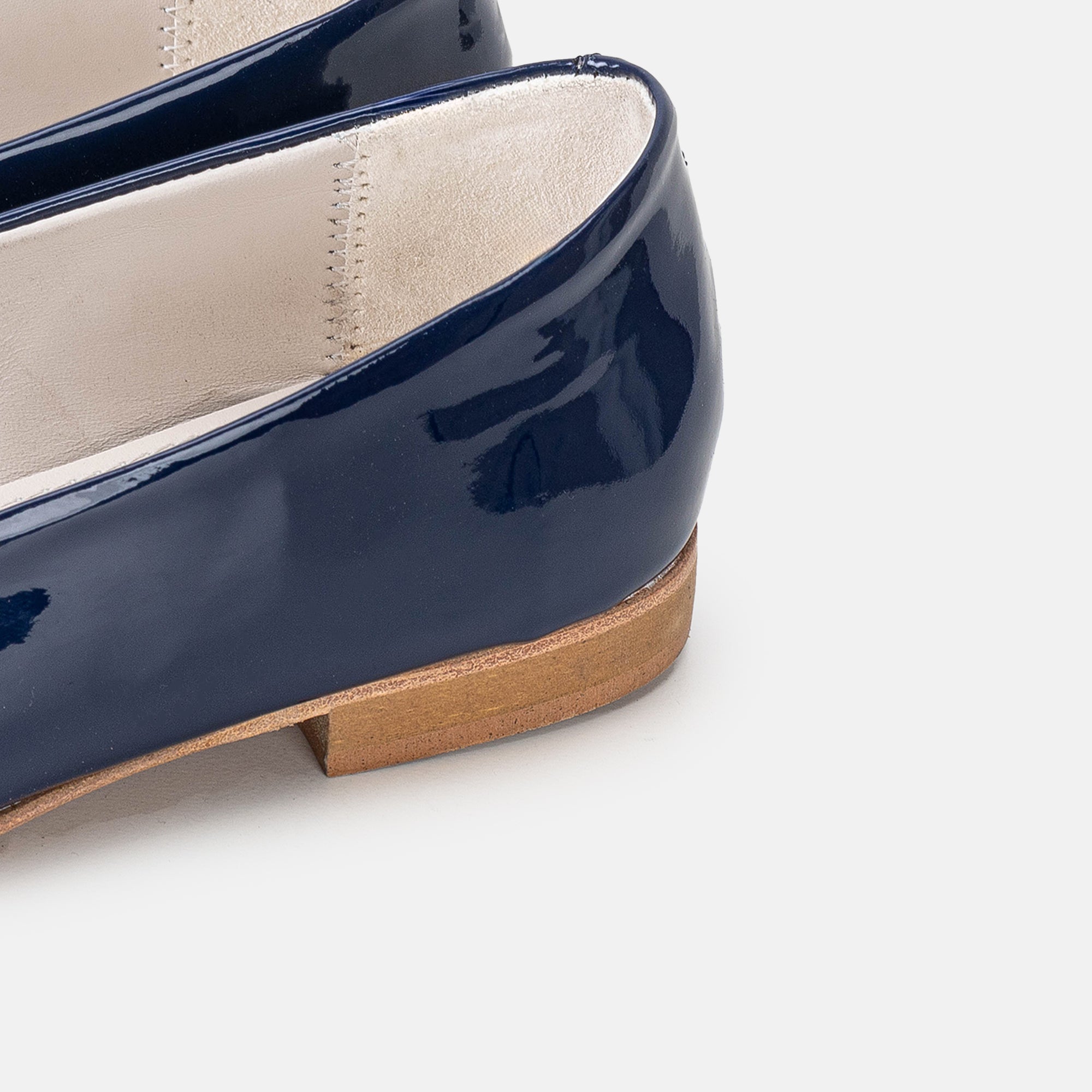 Volzak 077 Ballerine en cuir Bleu Vernis