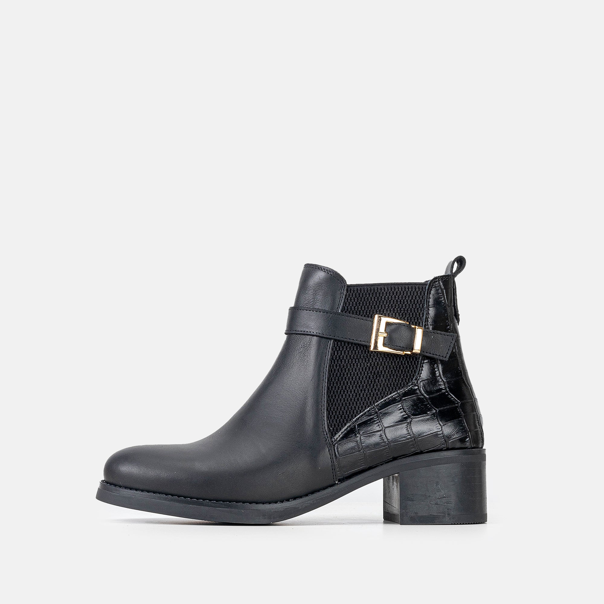 Volzak 3035 Black Leather Ankle Boot