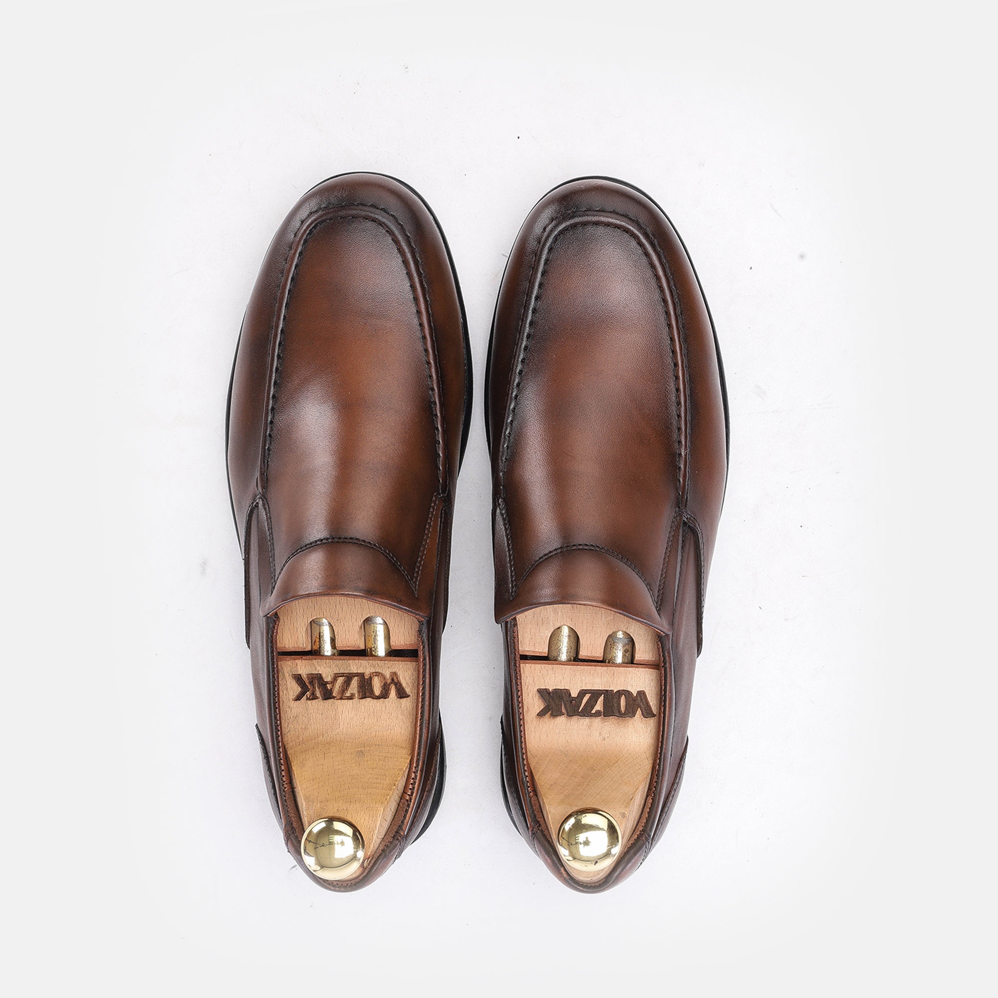 Volzak 5163 chaussure cuir marron vintage