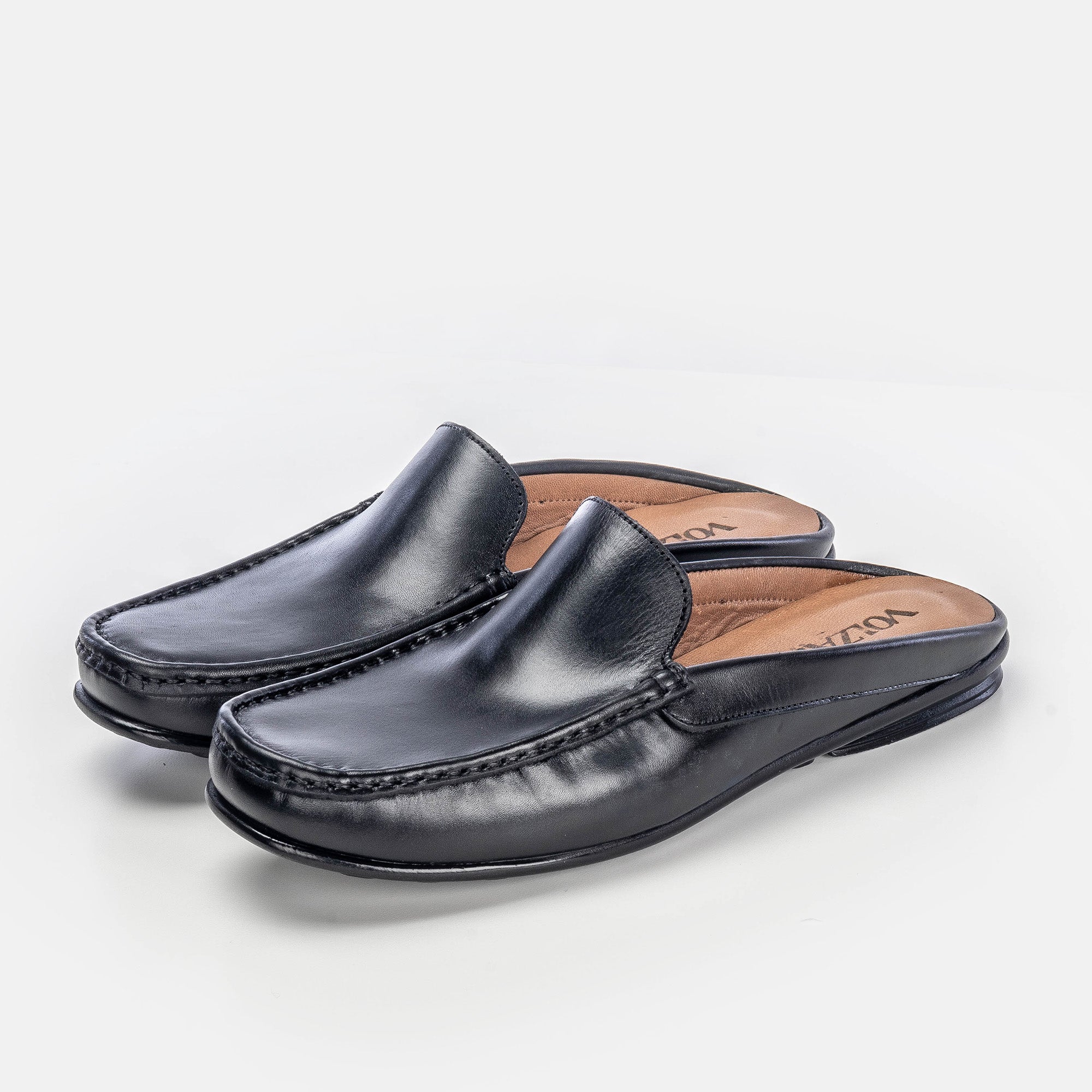 Volzak 5171 Mule en cuir noir