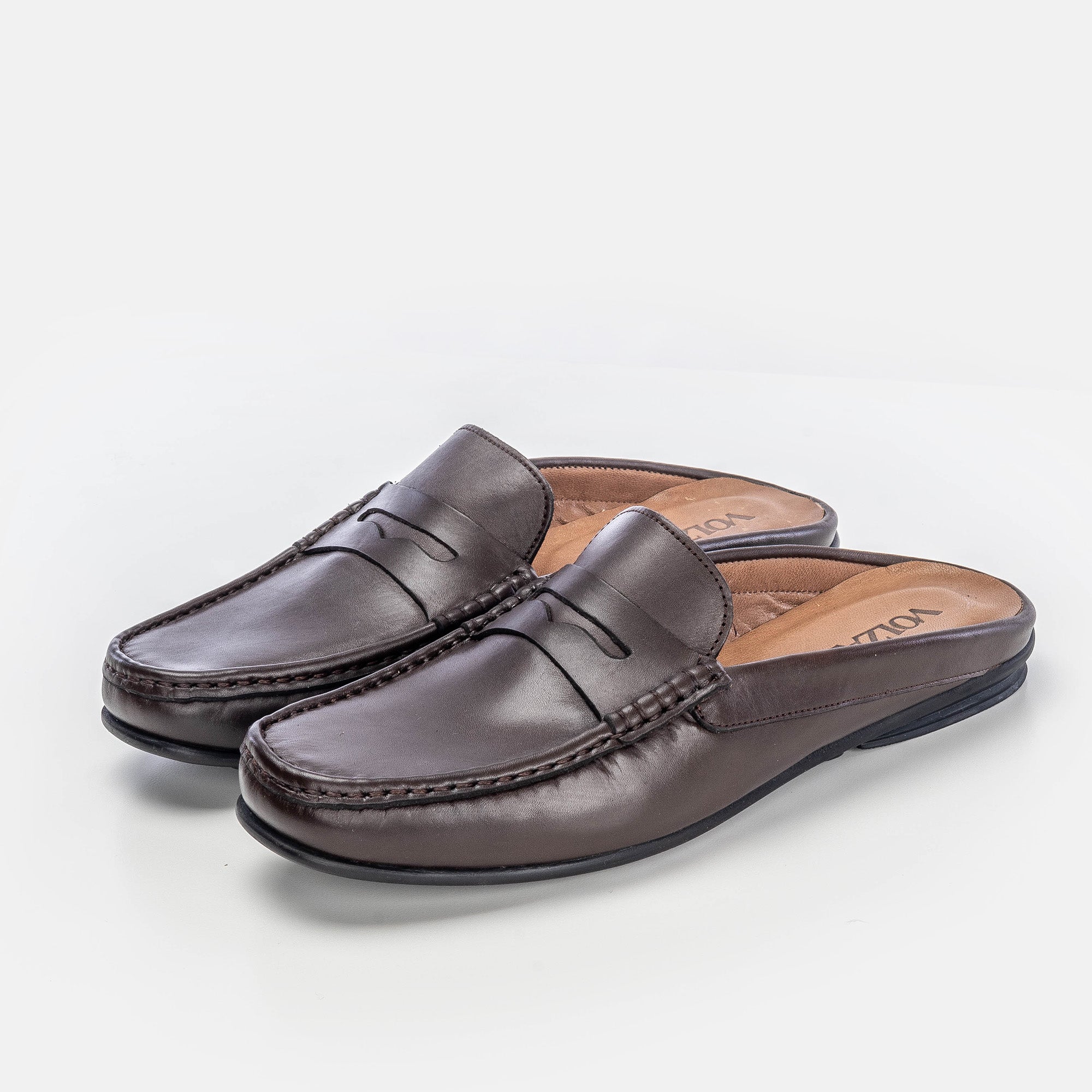 Volzak 5175 Mule en cuir marron