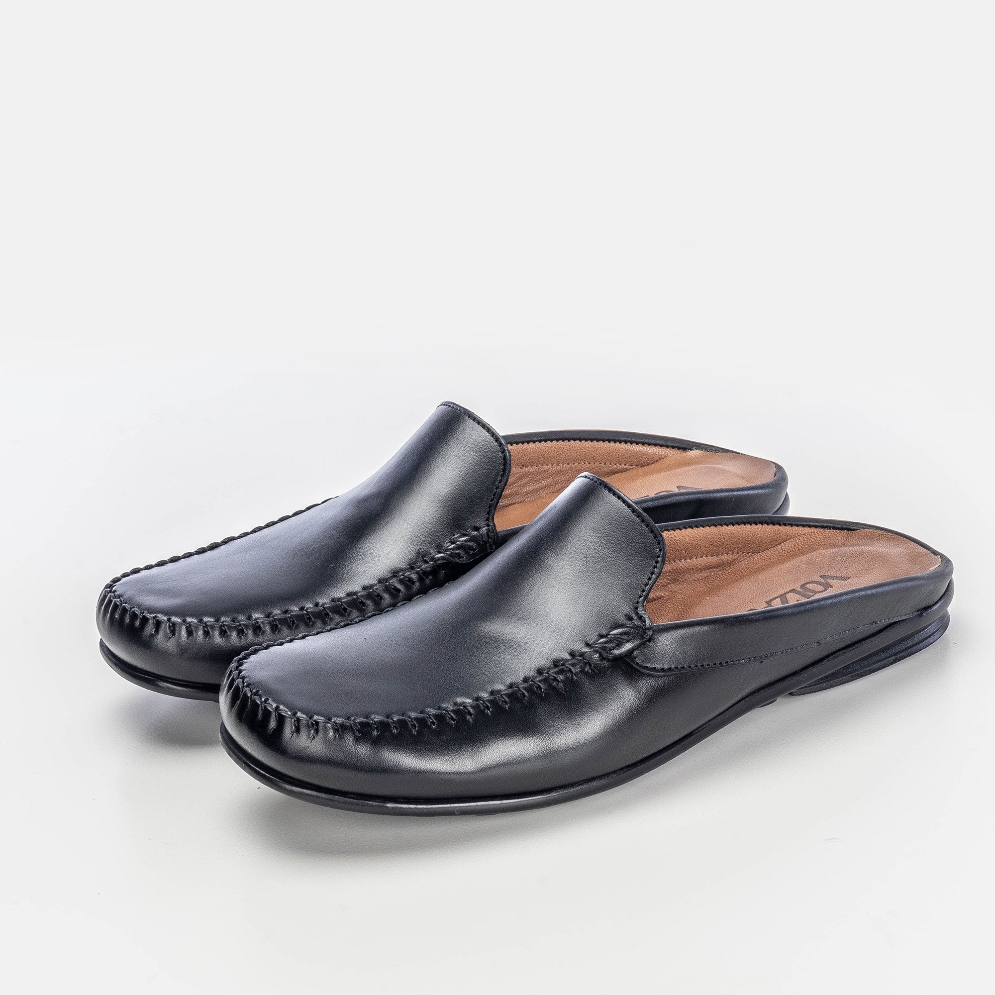 Volzak 5176 Mule en cuir noir
