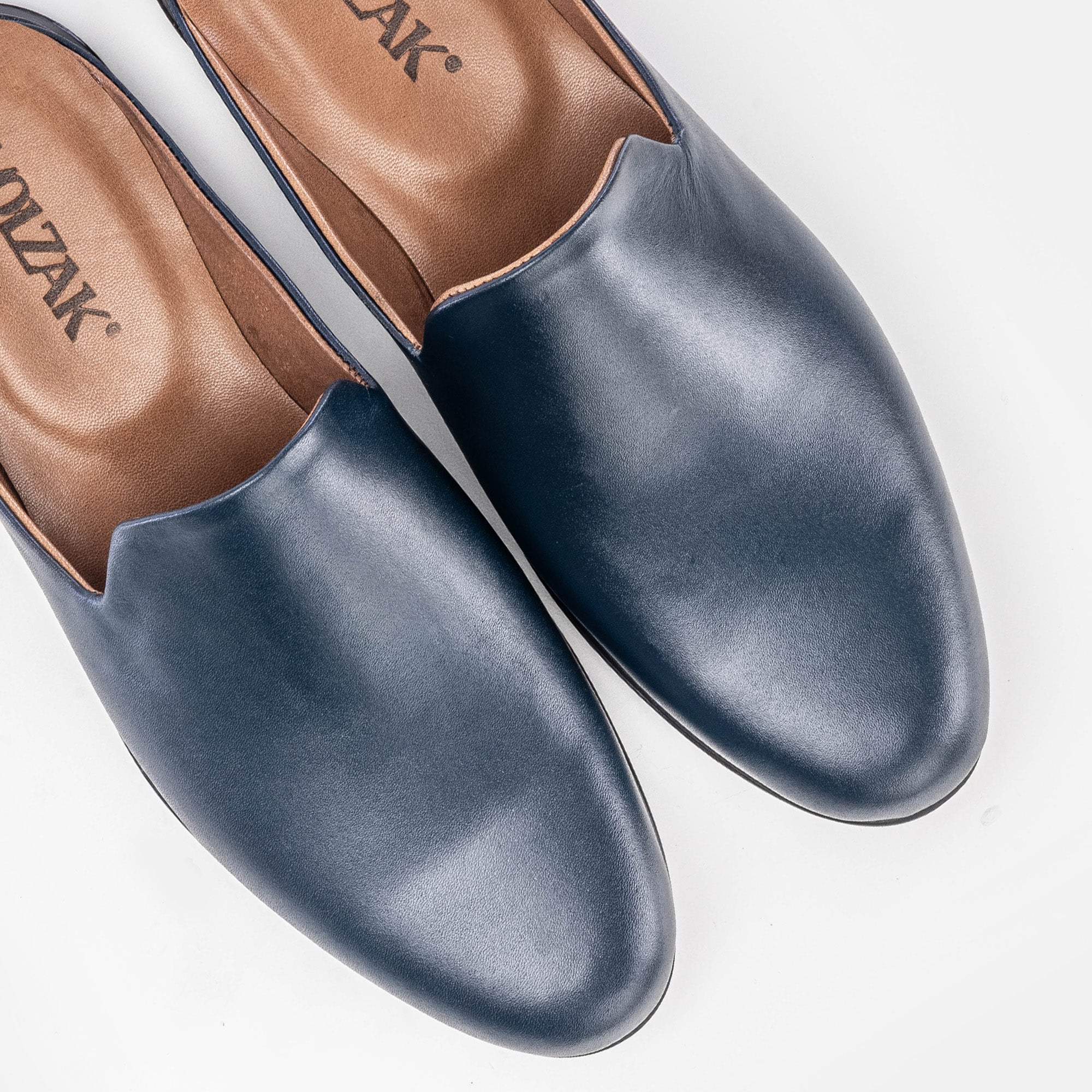 Volzak 5174 Mule en cuir bleu