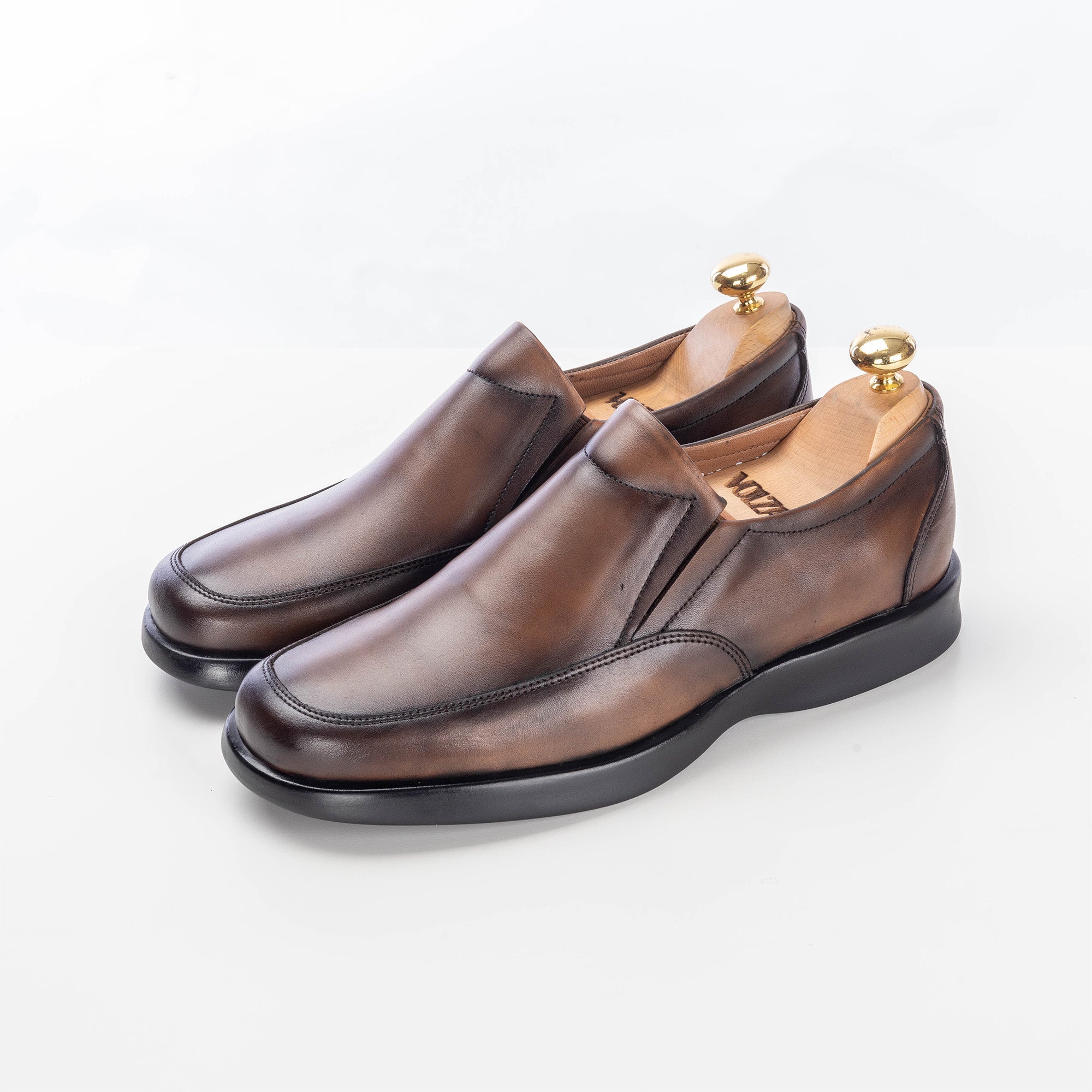 Volzak 5170 chaussure médicale en cuir marron vintage