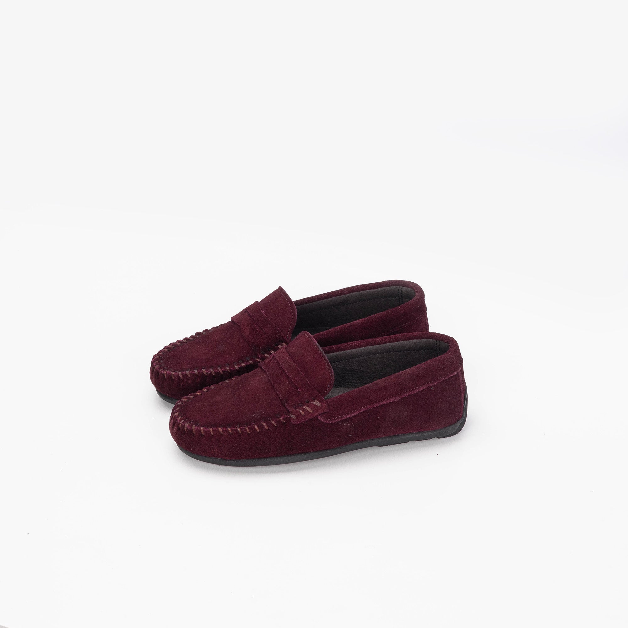 Volzak 01 Mocassin enfant en daim Bordeaux